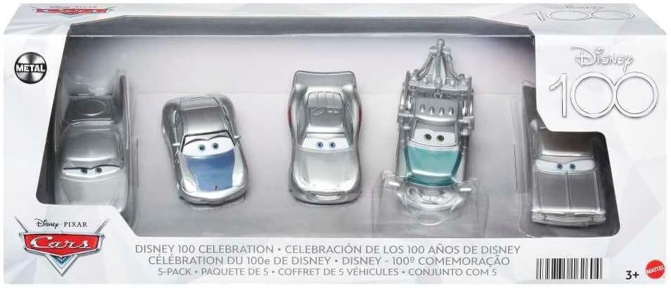 Disney 100 Cars Edicion Especial Plateado 5 Piezas