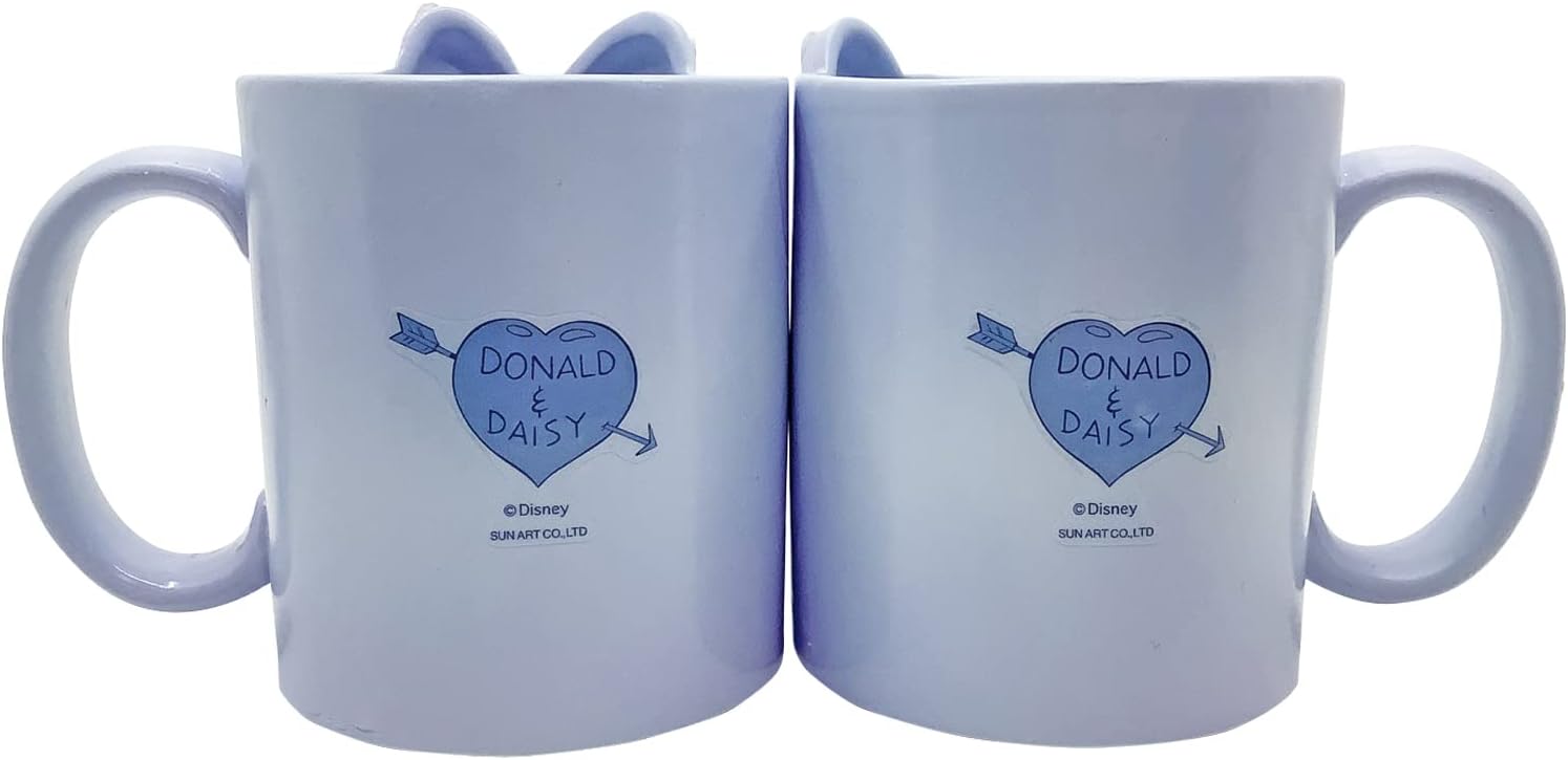 Disney Donald Duck & Dizzy Duck Pareja Amor Set Tazas Pato Donald Y Daisy