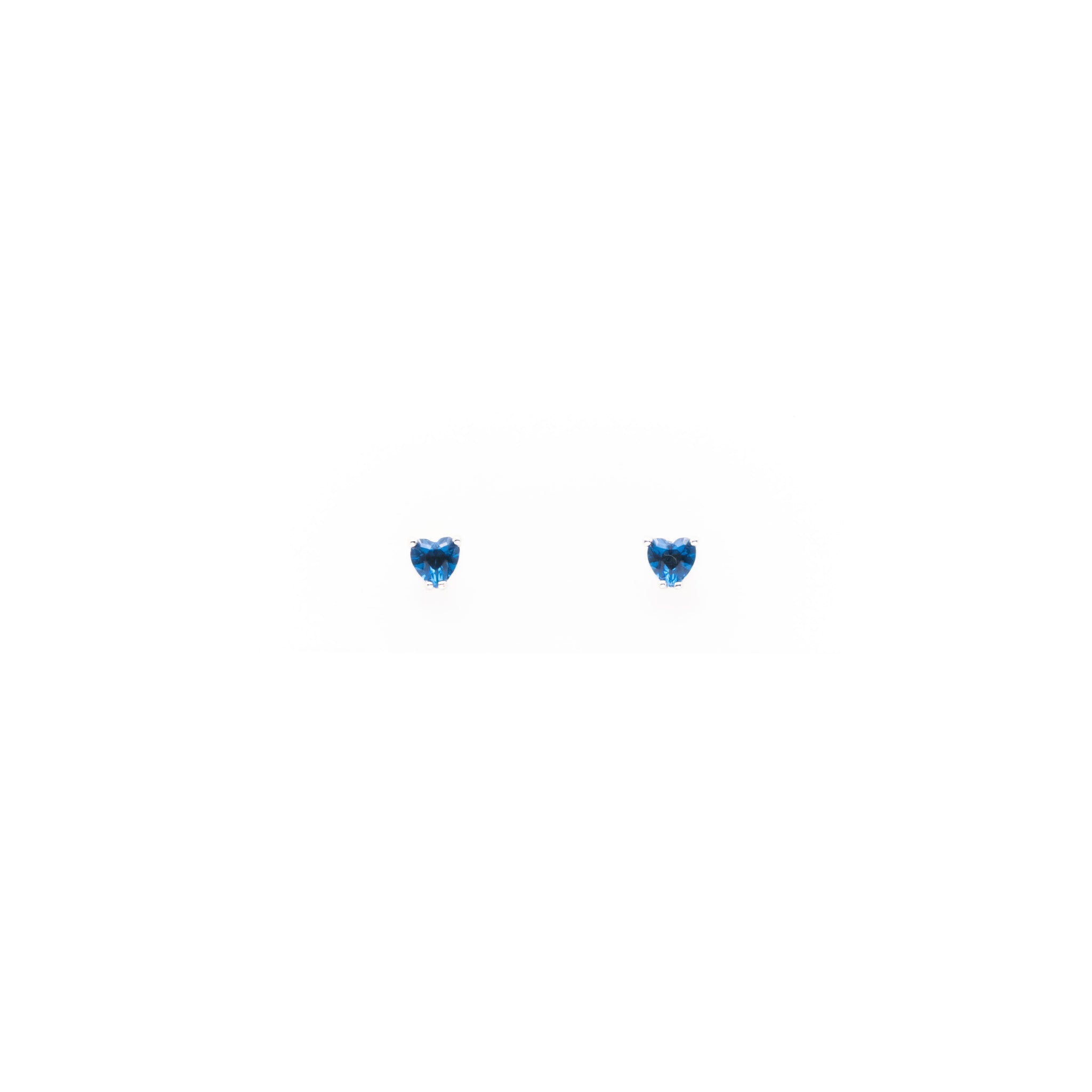 Aretes De Corazón Azul