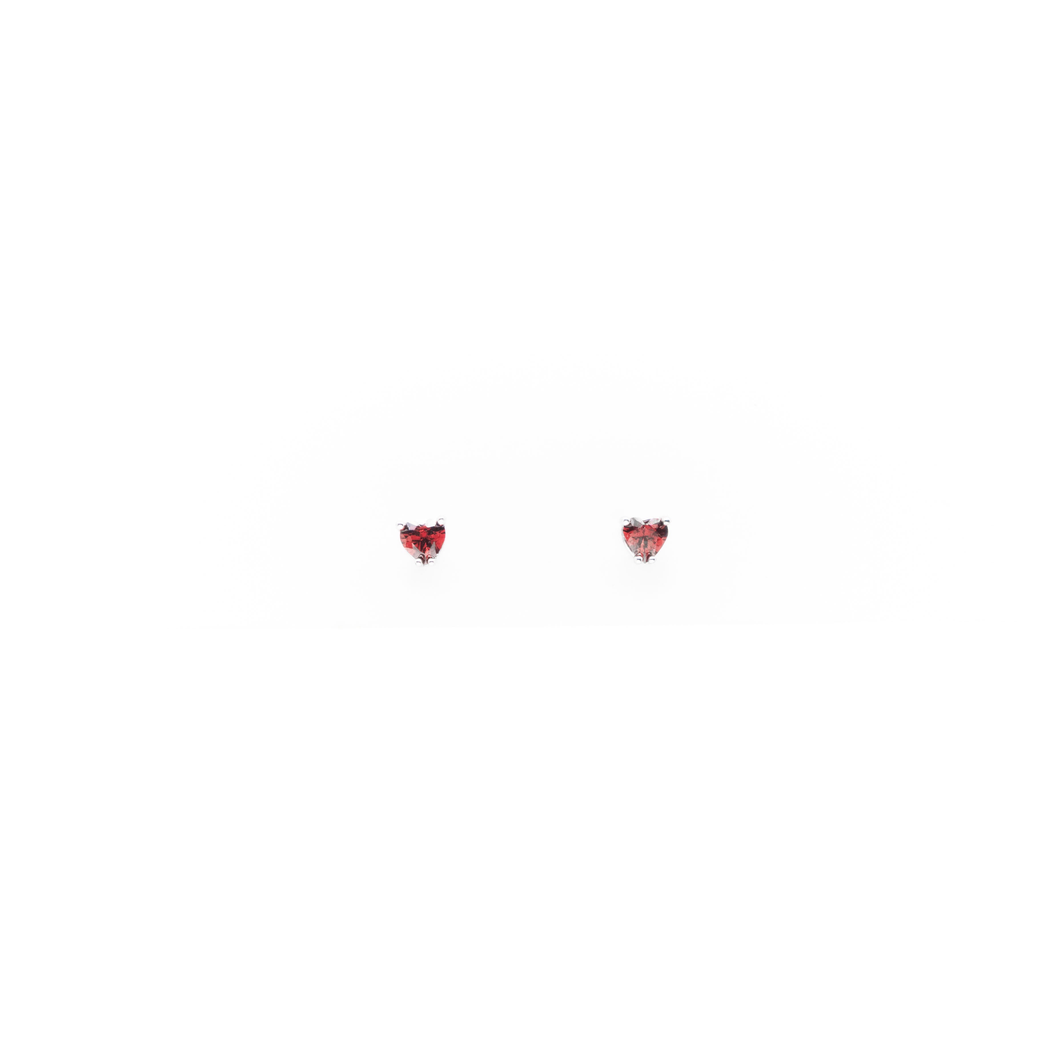 Aretes De Corazón Rojo
