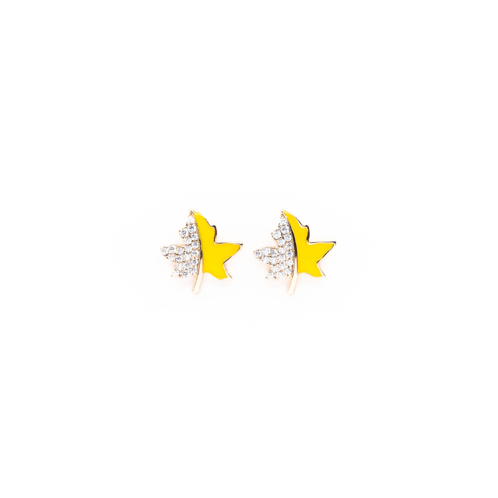 Aretes De Hoja Con Strass