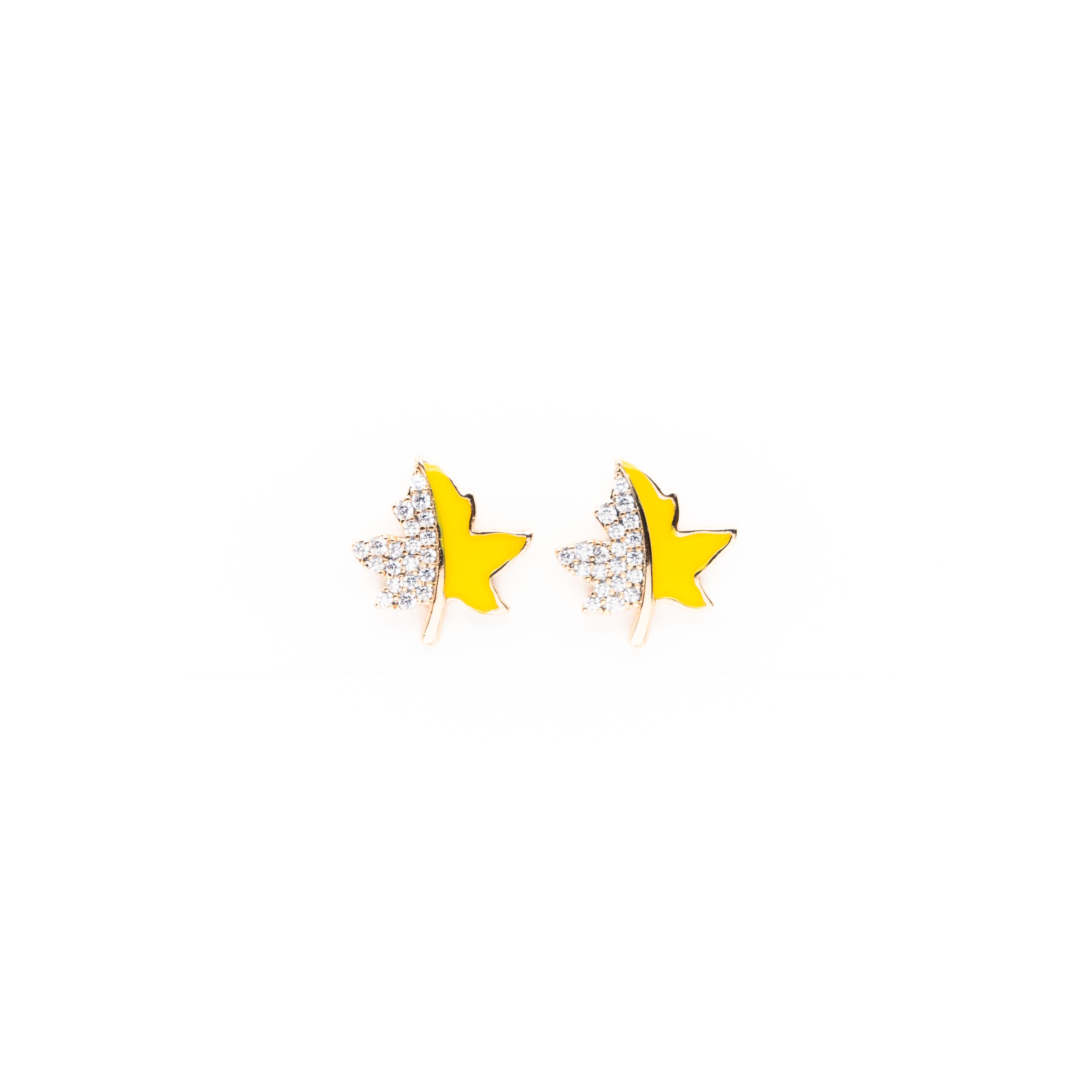 Aretes De Hoja Con Strass