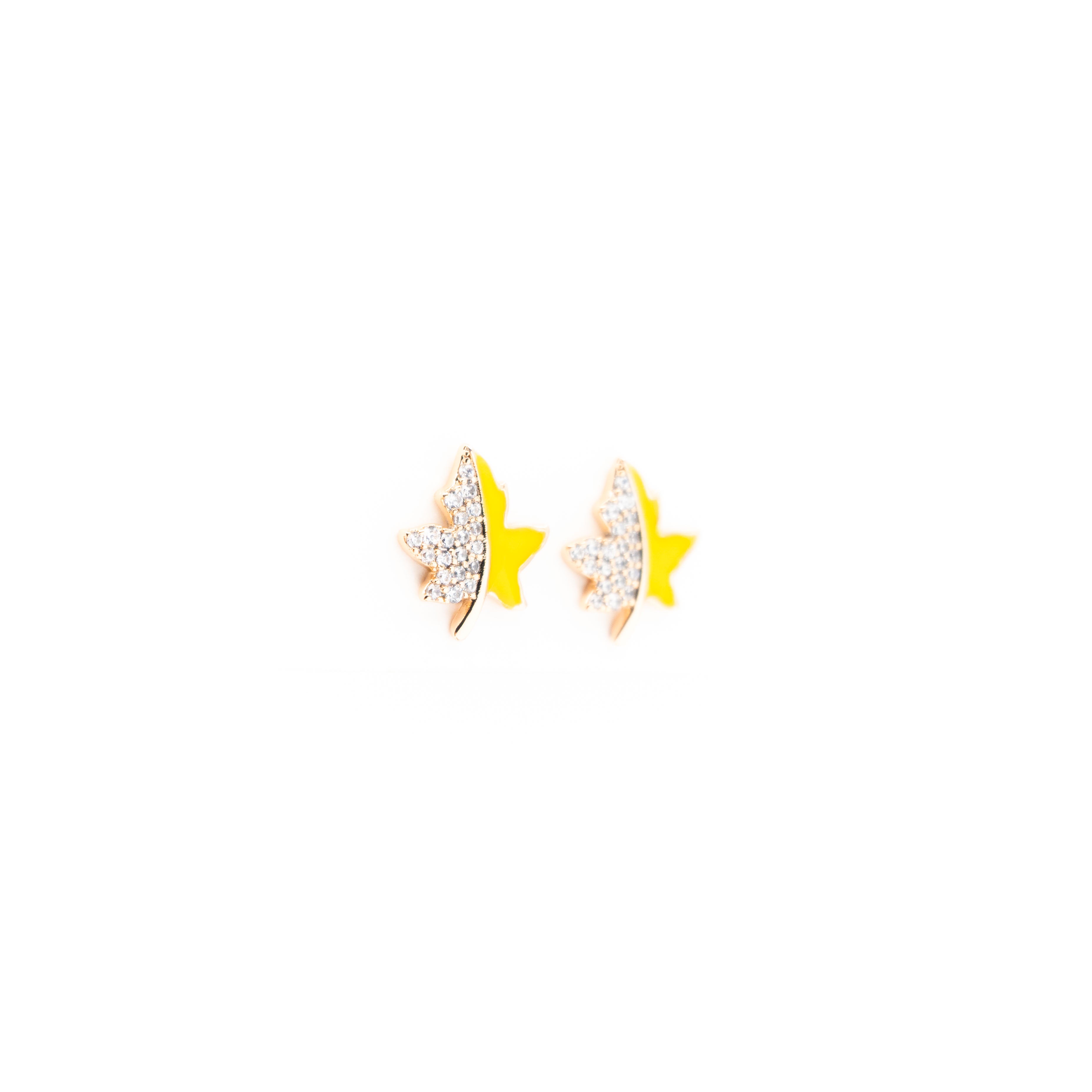 Aretes De Hoja Con Strass