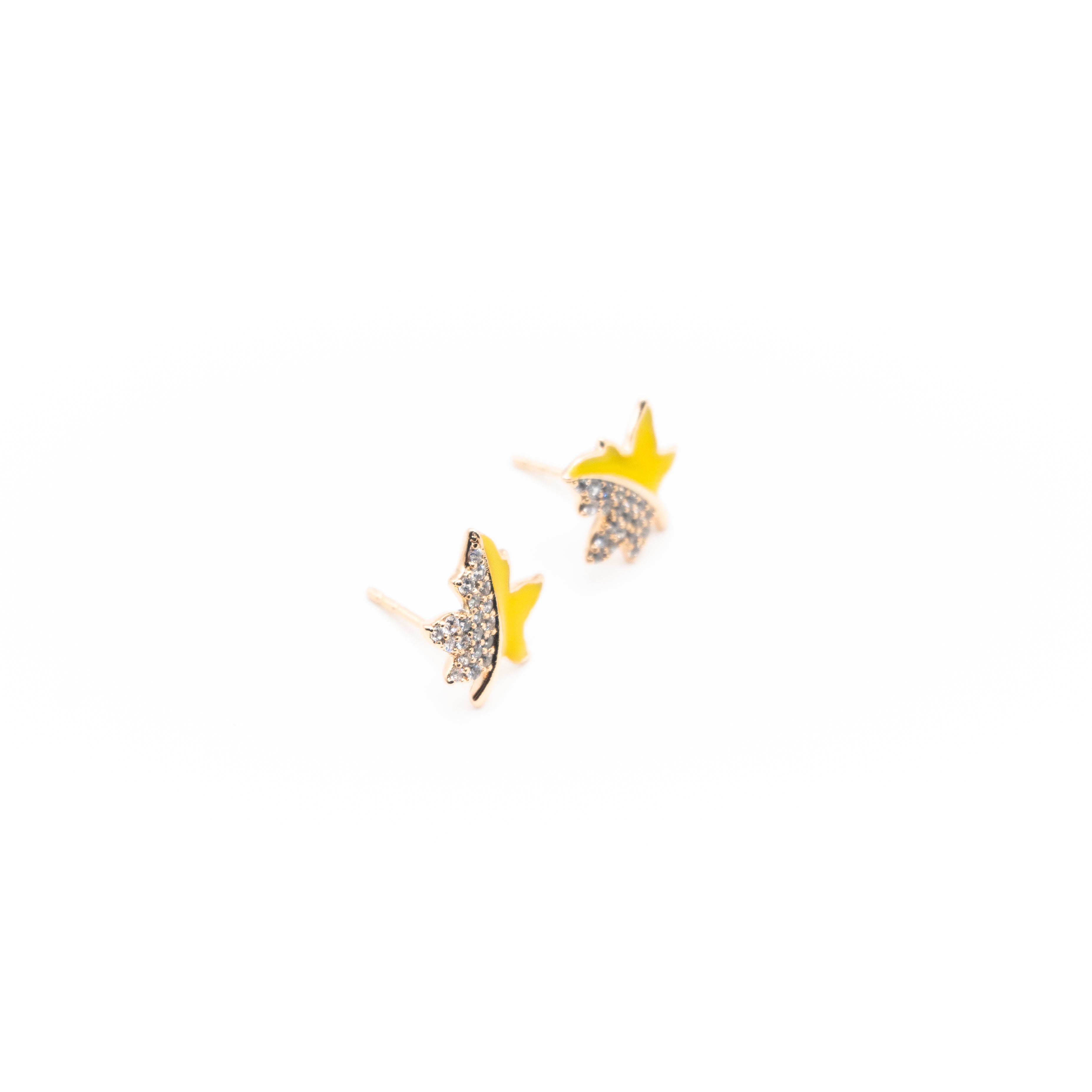 Aretes De Hoja Con Strass
