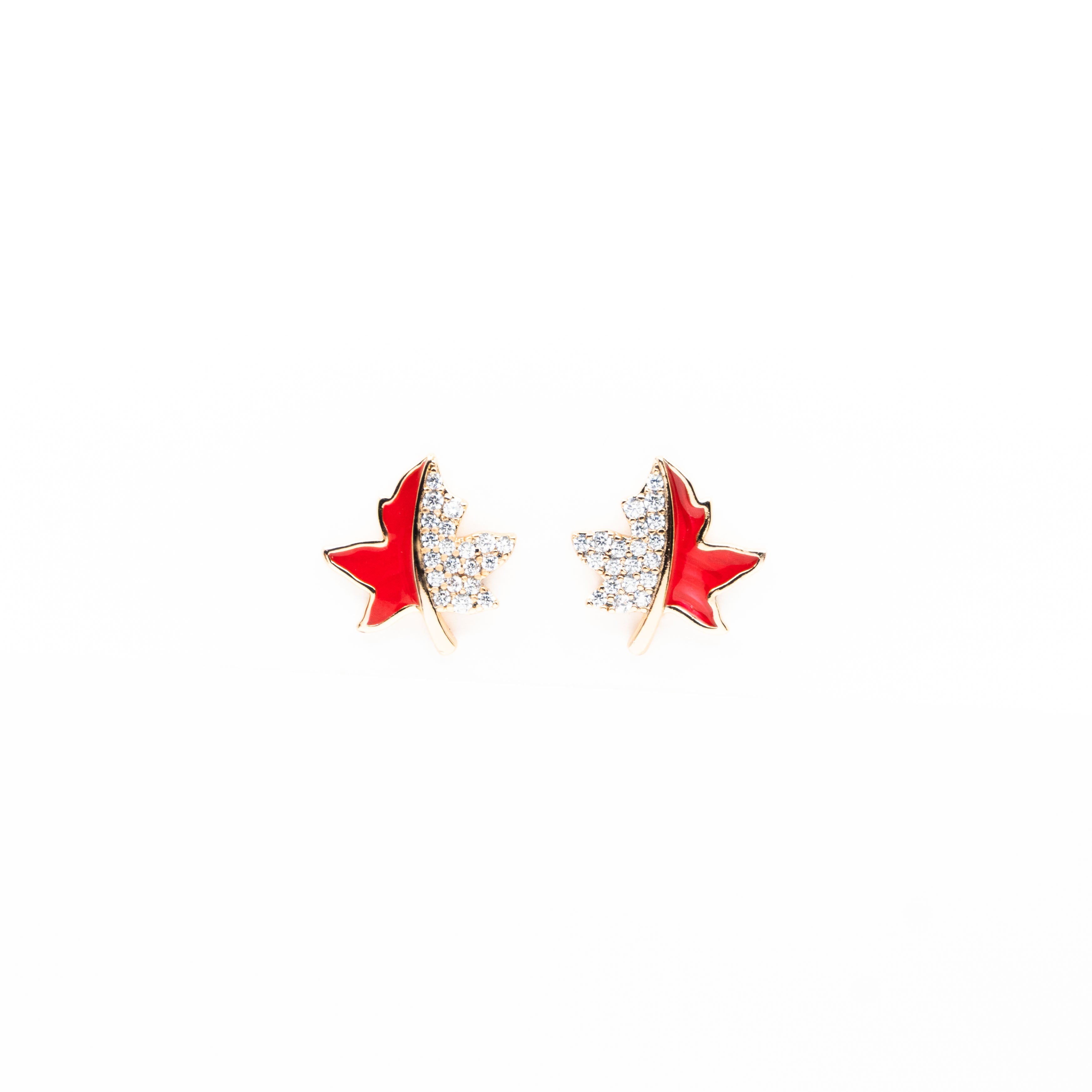Aretes De Hoja Con Strass