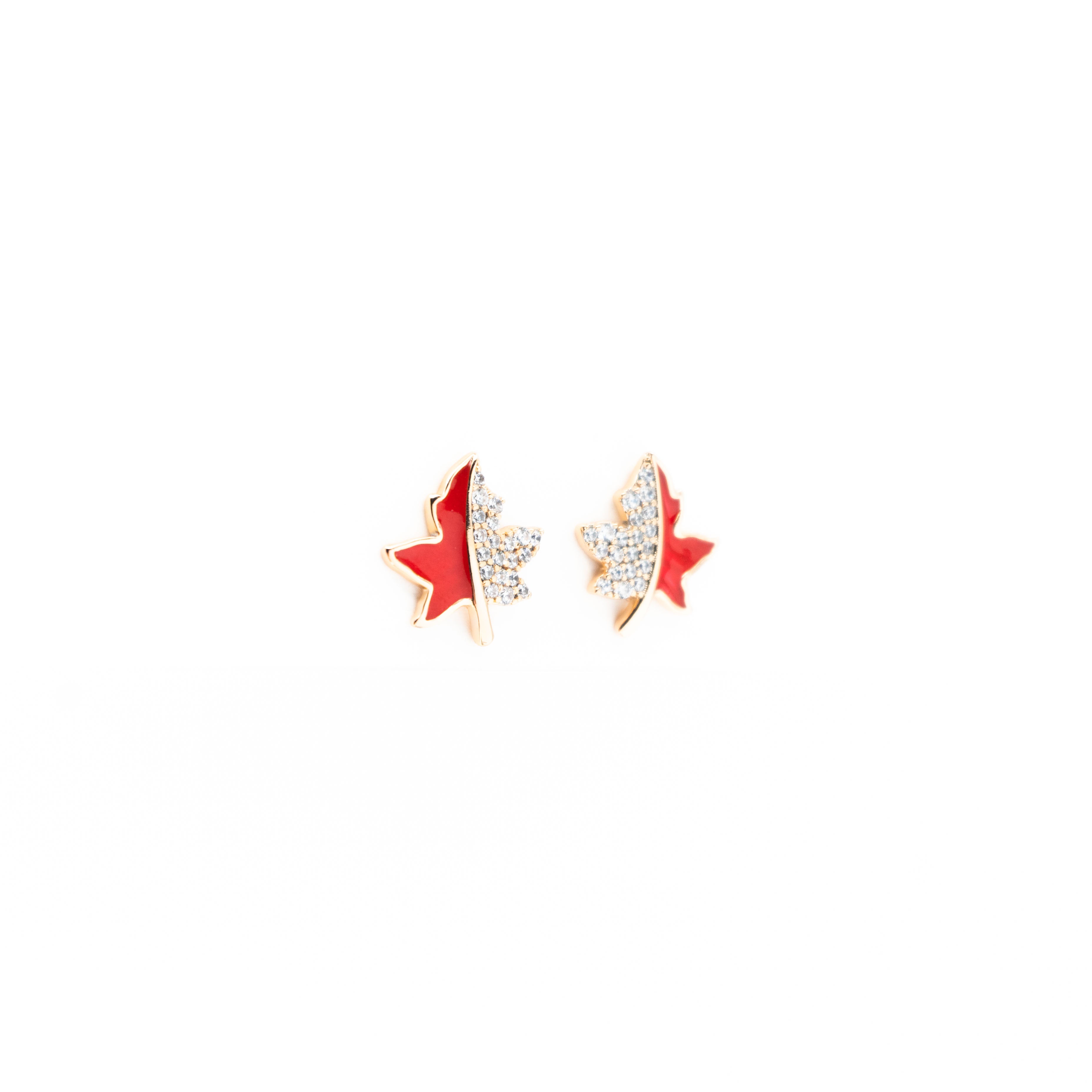 Aretes De Hoja Con Strass