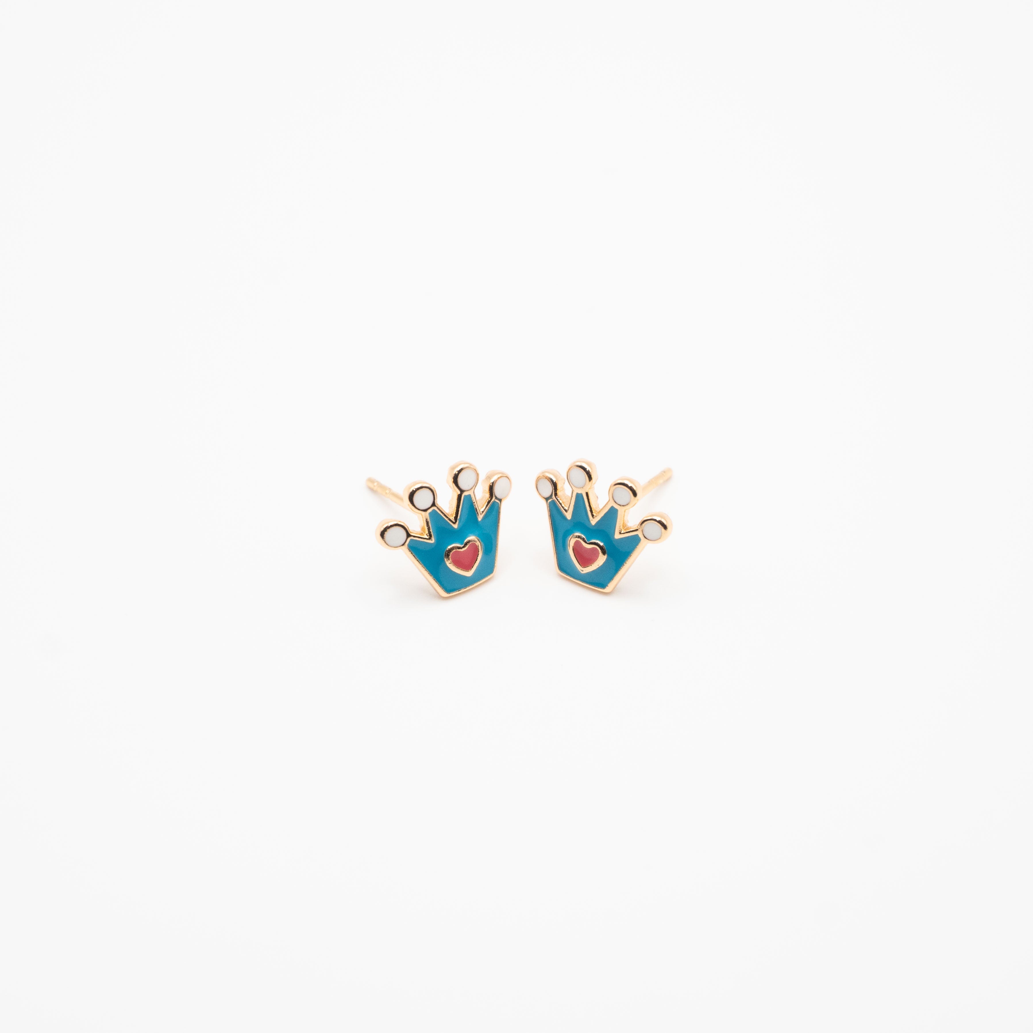 Aretes De Corona Azul