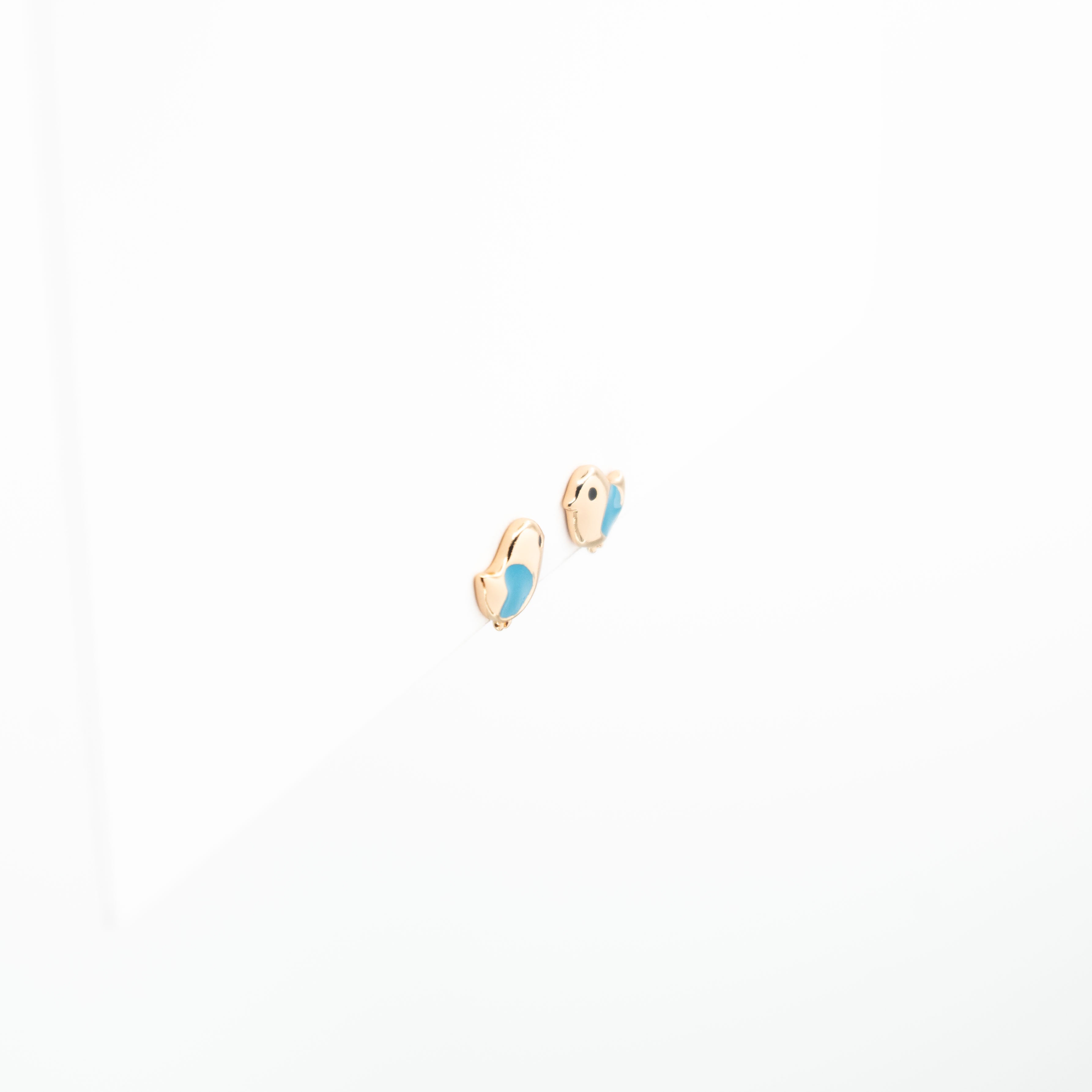 Aretes De Pájaro Con Corazón Azul