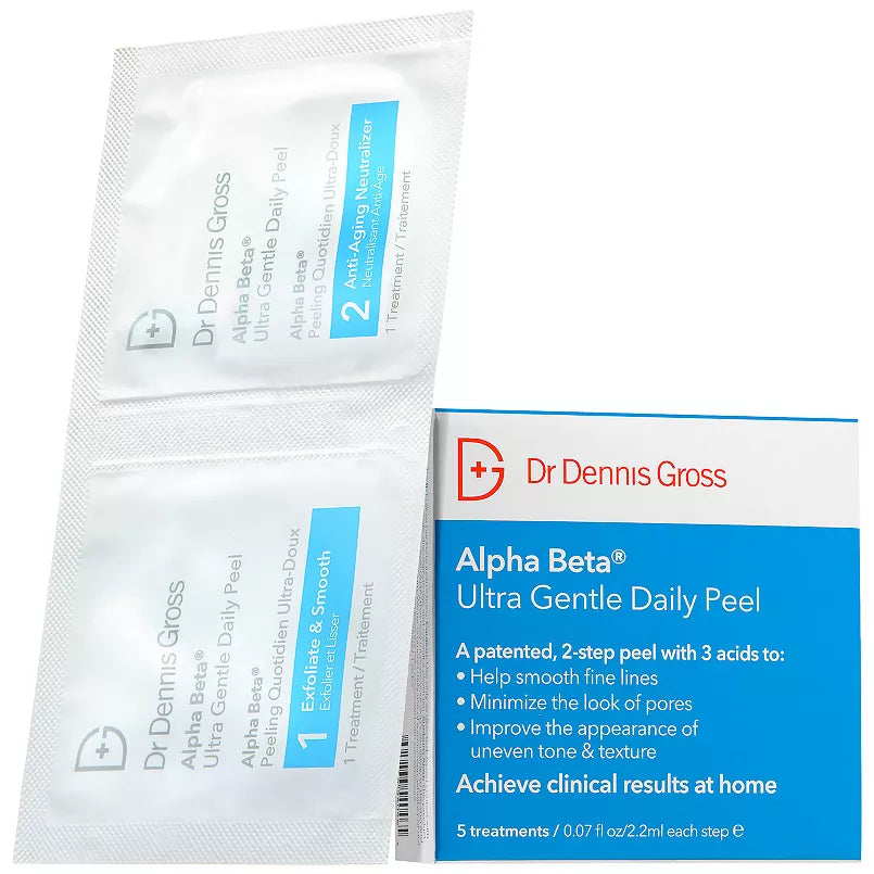 Dr. Dennis Gross Skincare Mini Alpha Beta Ultra Gentle Daily Peel Pads para Piel Sensible 5ct