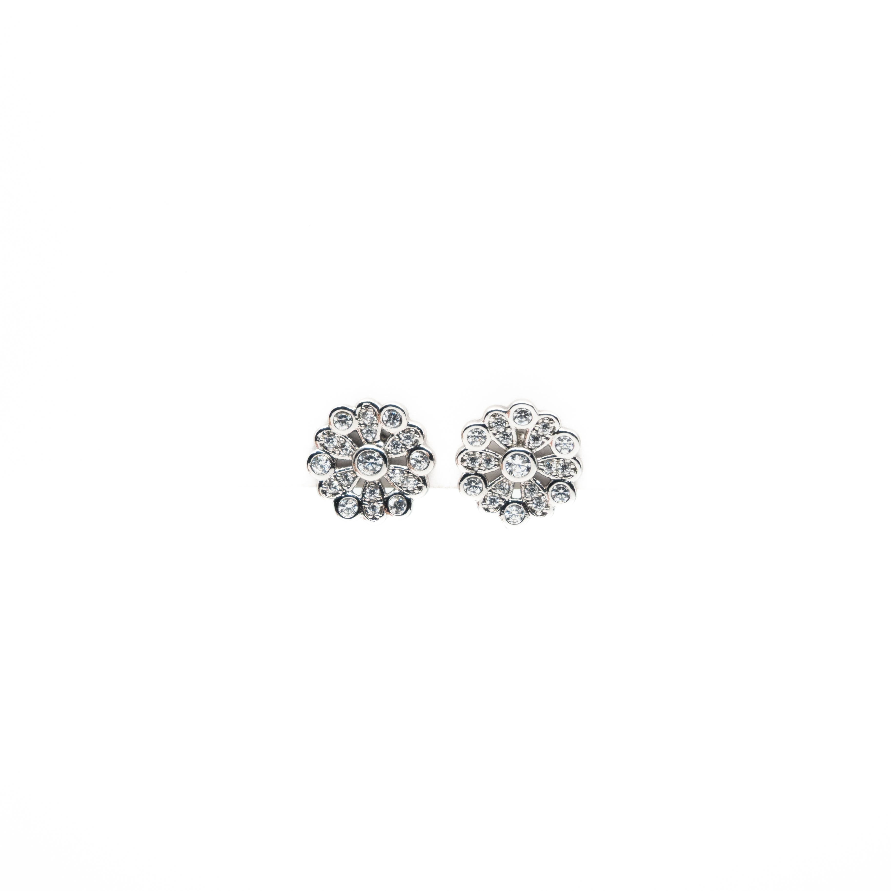 Aretes Strass Plateado
