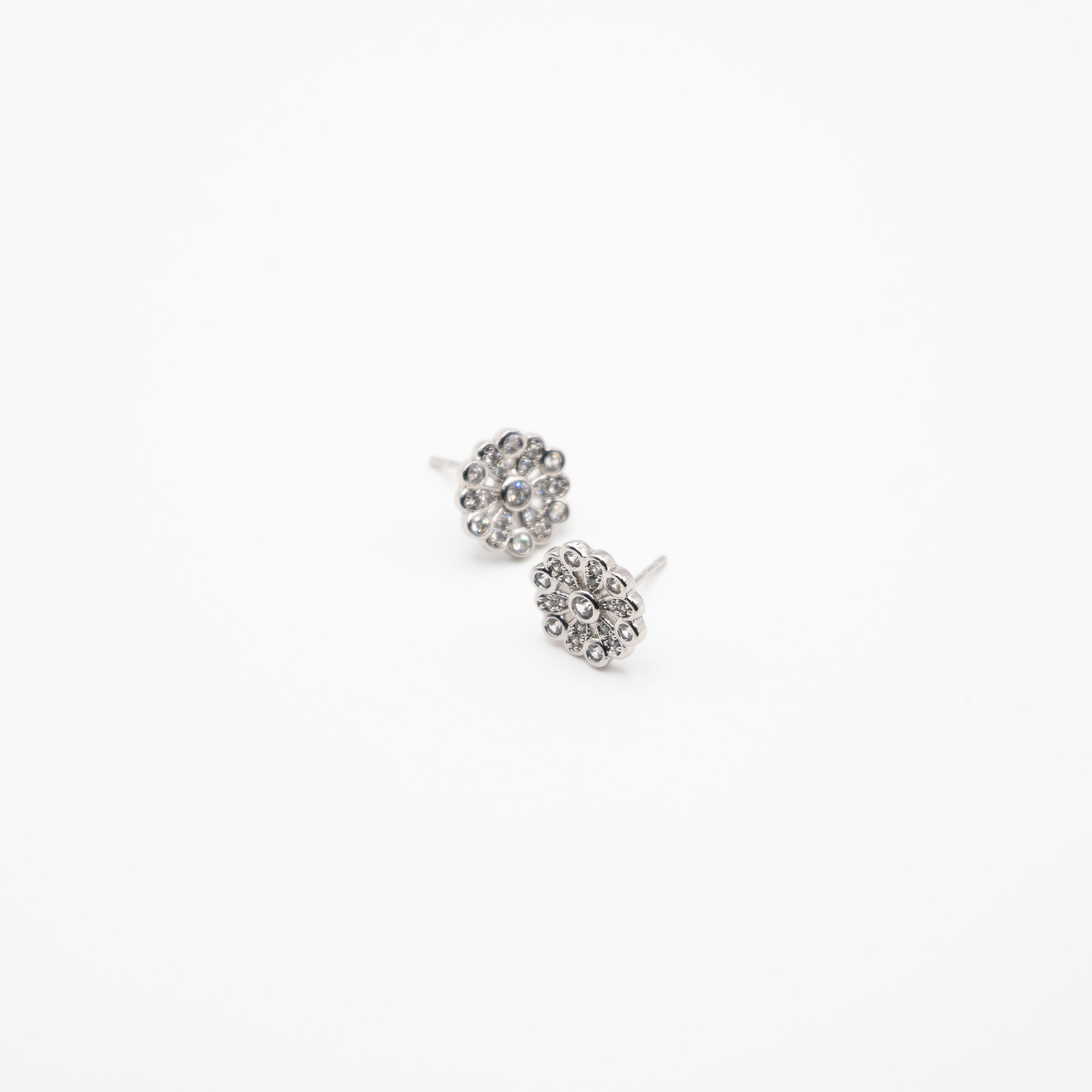 Aretes Strass Plateado