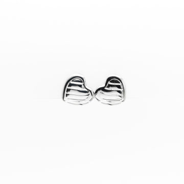 Aretes De Corazón Plateados