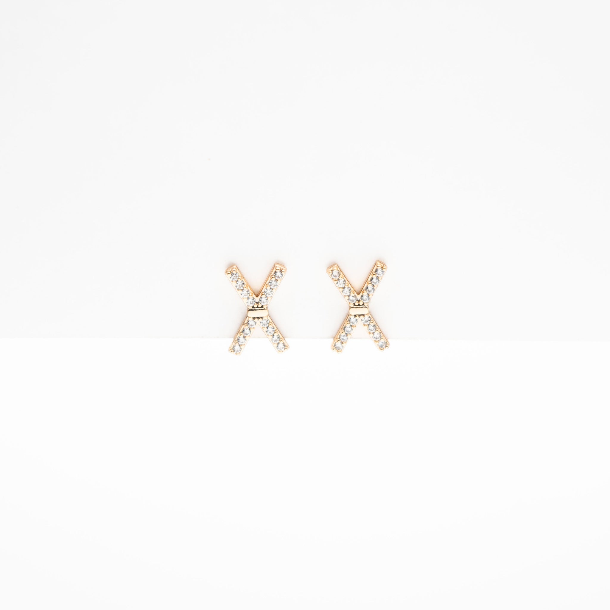 Aretes De "X" Con Strass