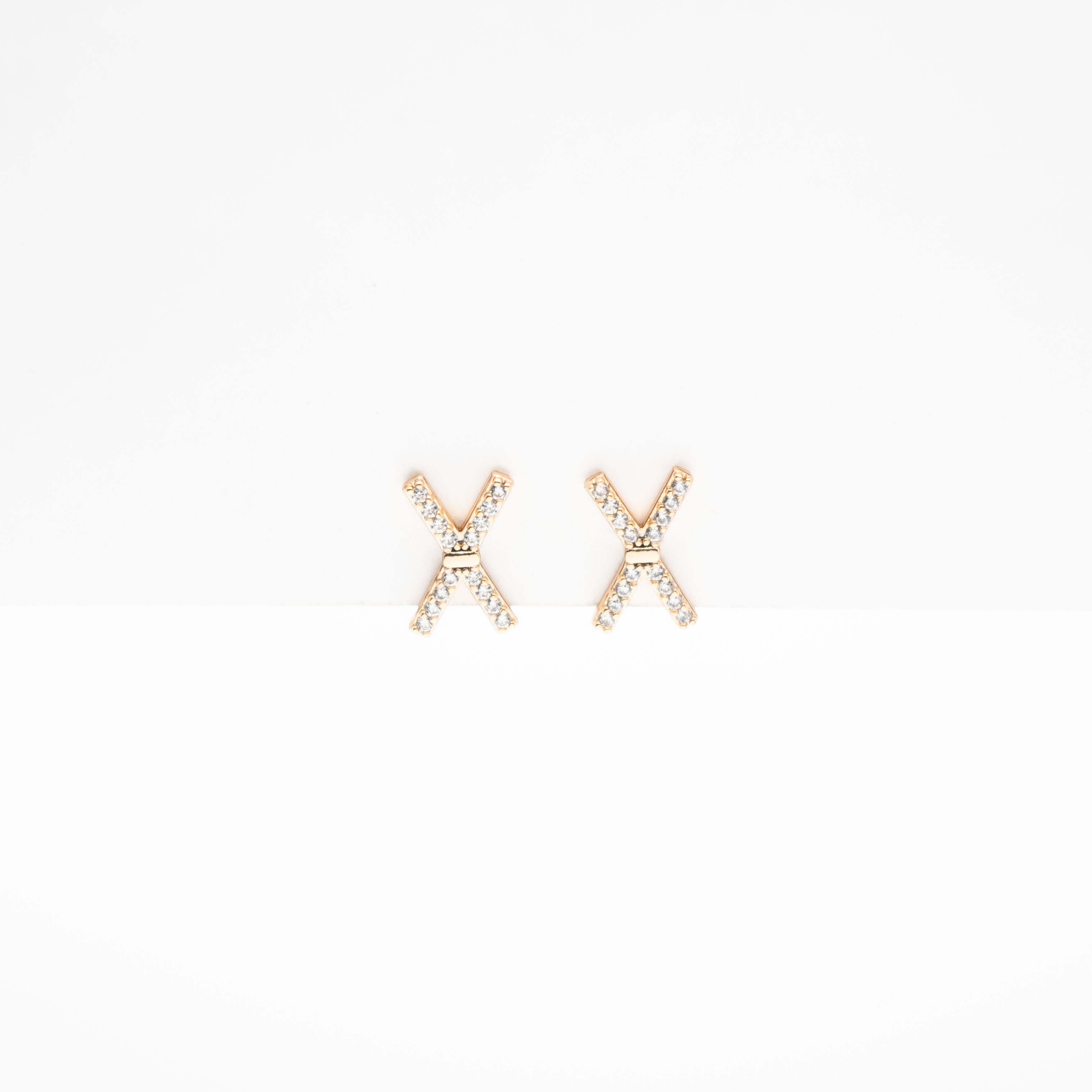 Aretes De "X" Con Strass