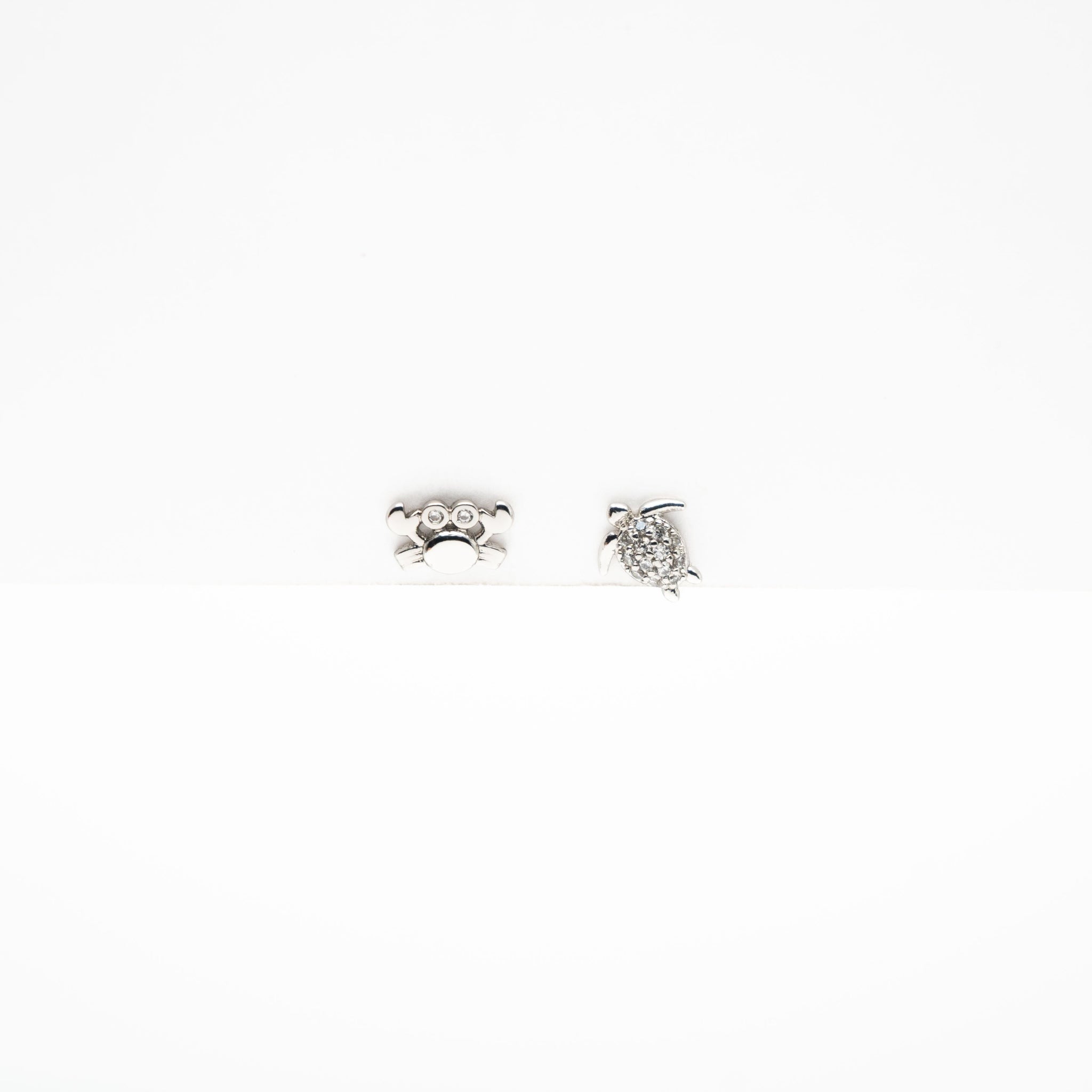 Aretes De Cangrejo Y Tortuga Strass