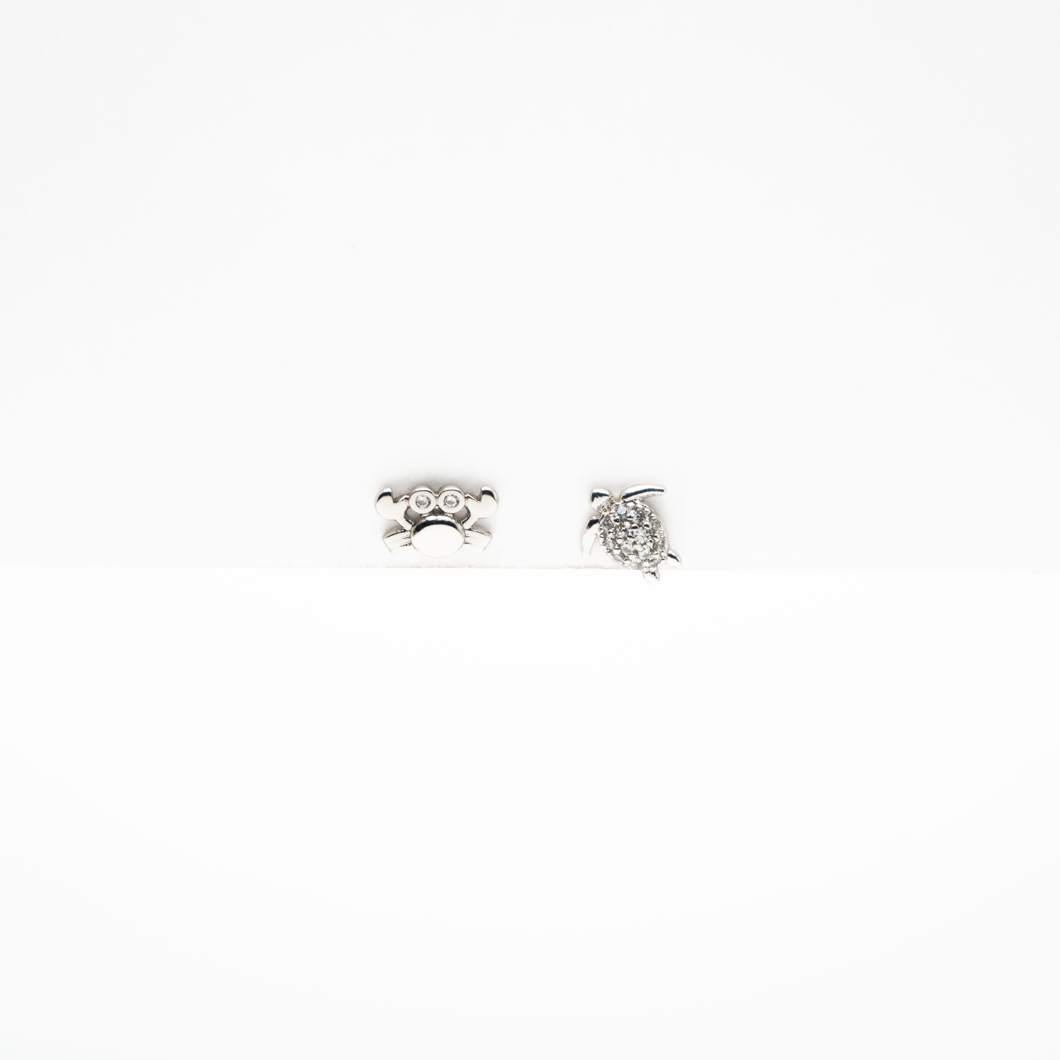 Aretes De Cangrejo Y Tortuga Strass