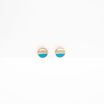 Aretes Circulares Azul Strass