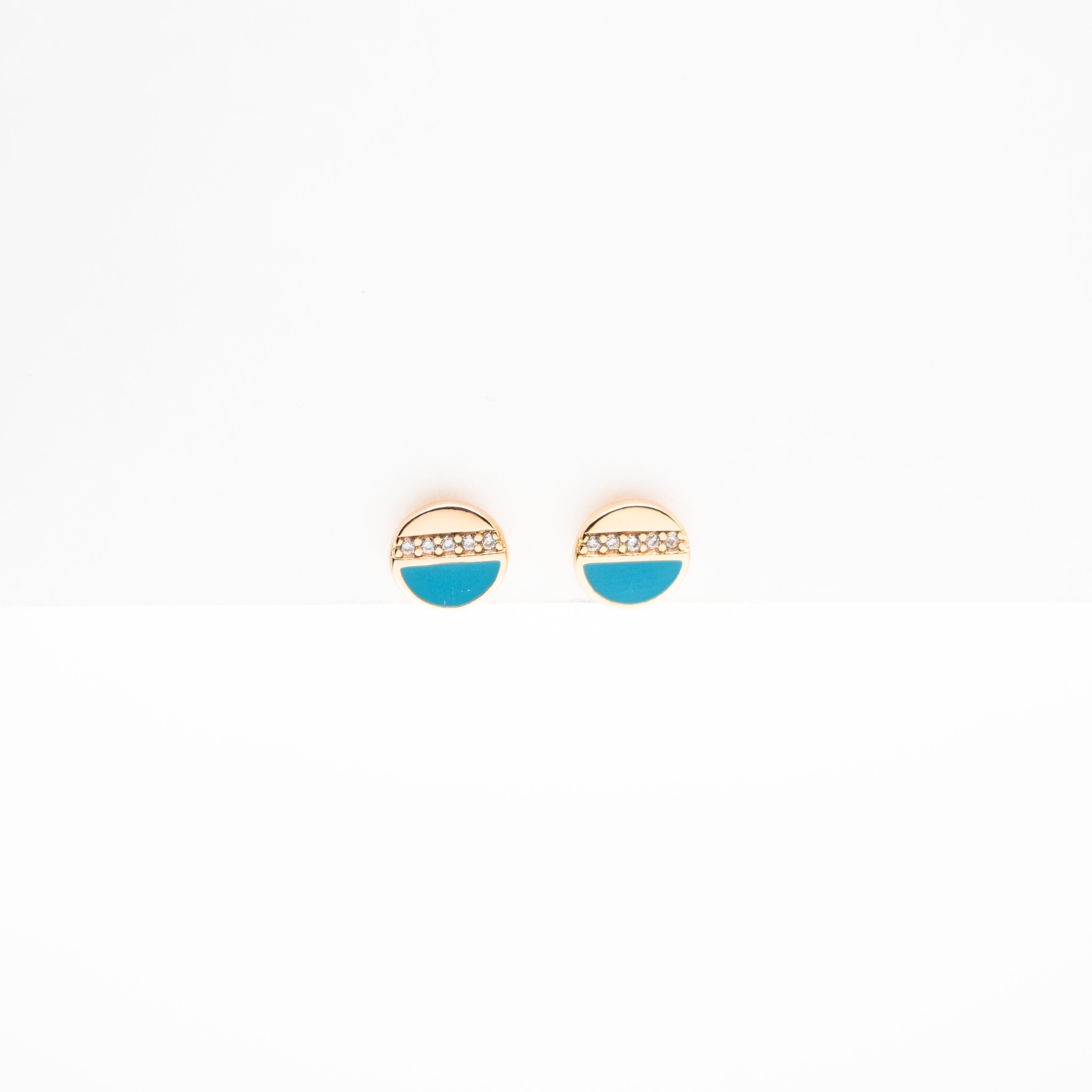 Aretes Circulares Azul Strass