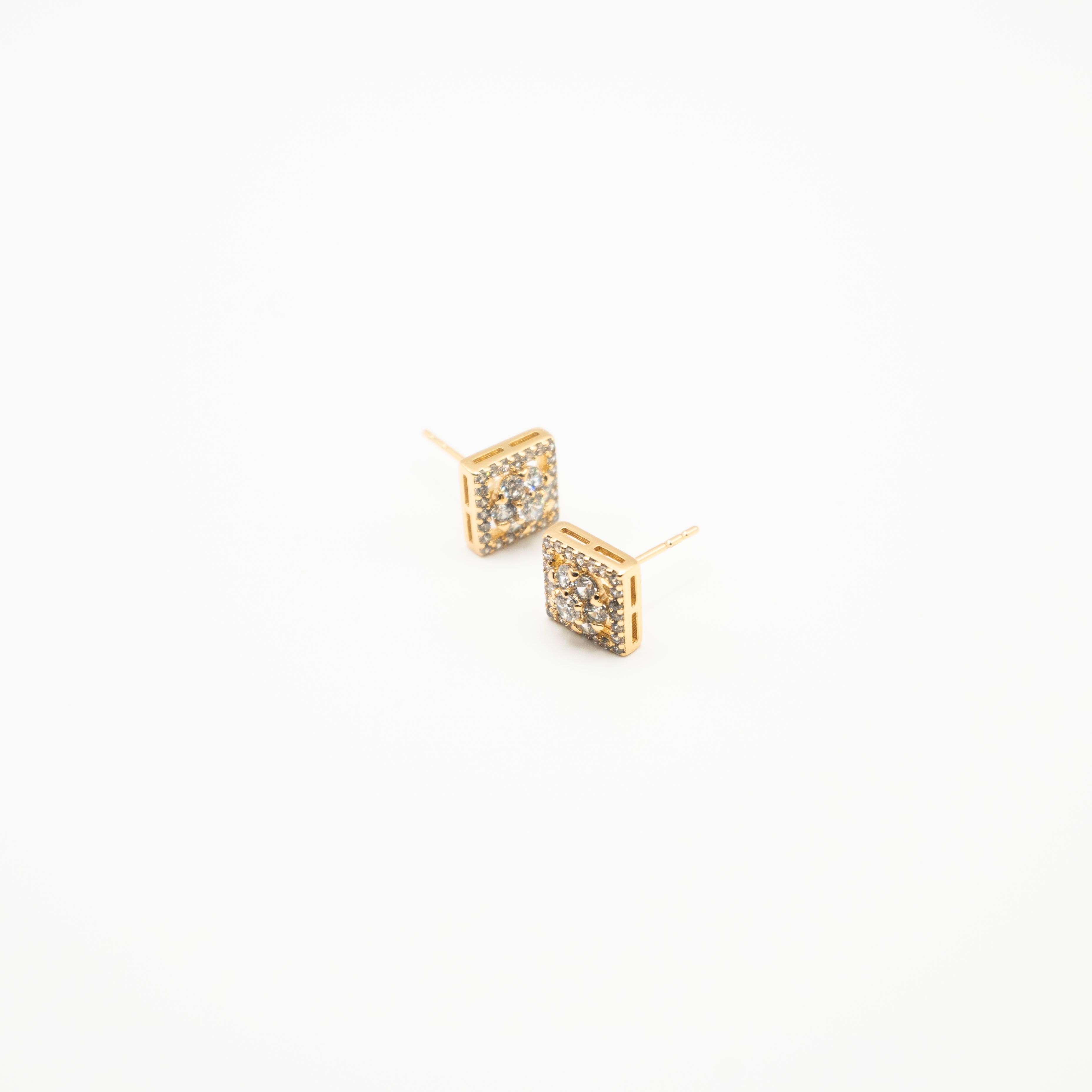 Aretes Cuadrados Con Strass