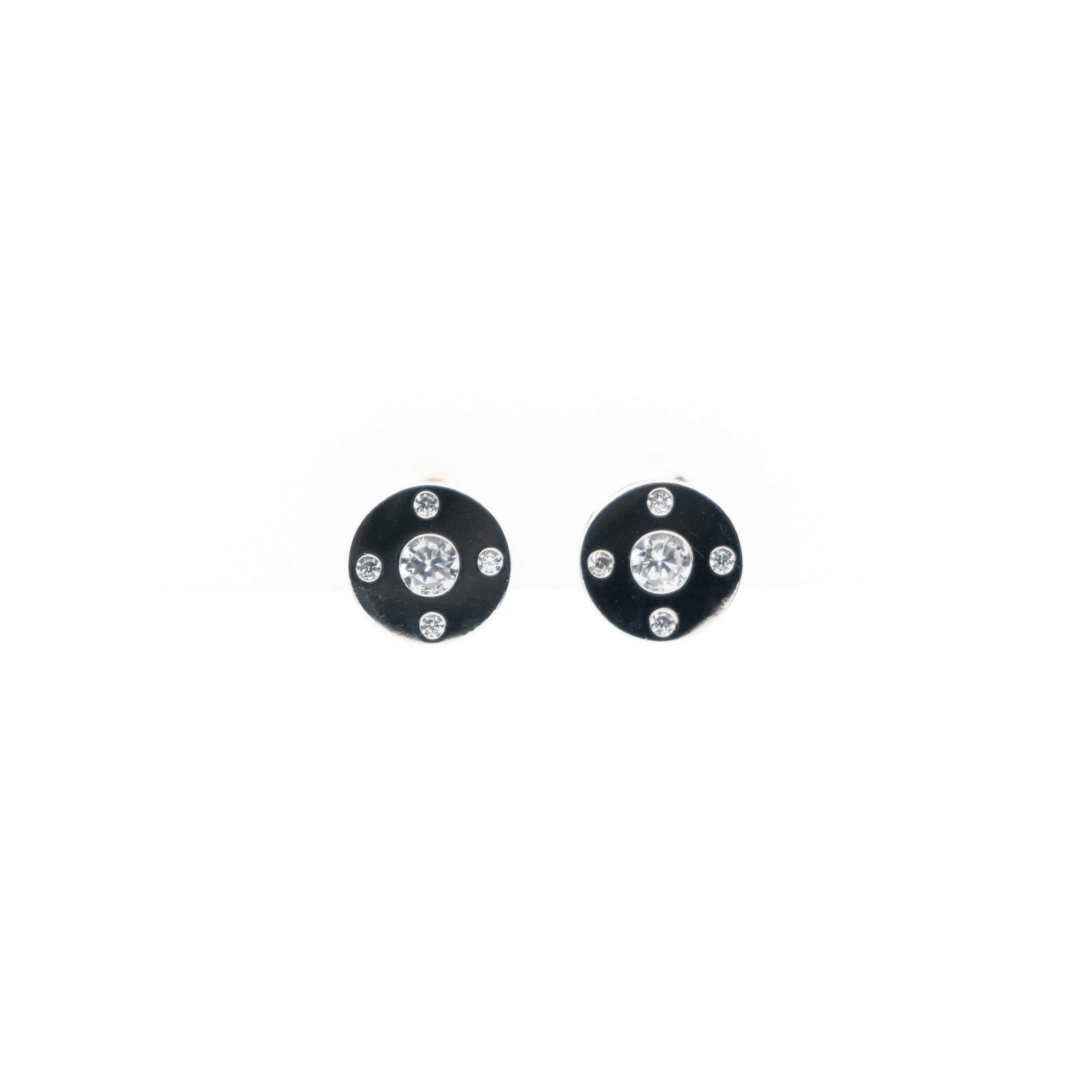 Aretes Disco Con Circonia