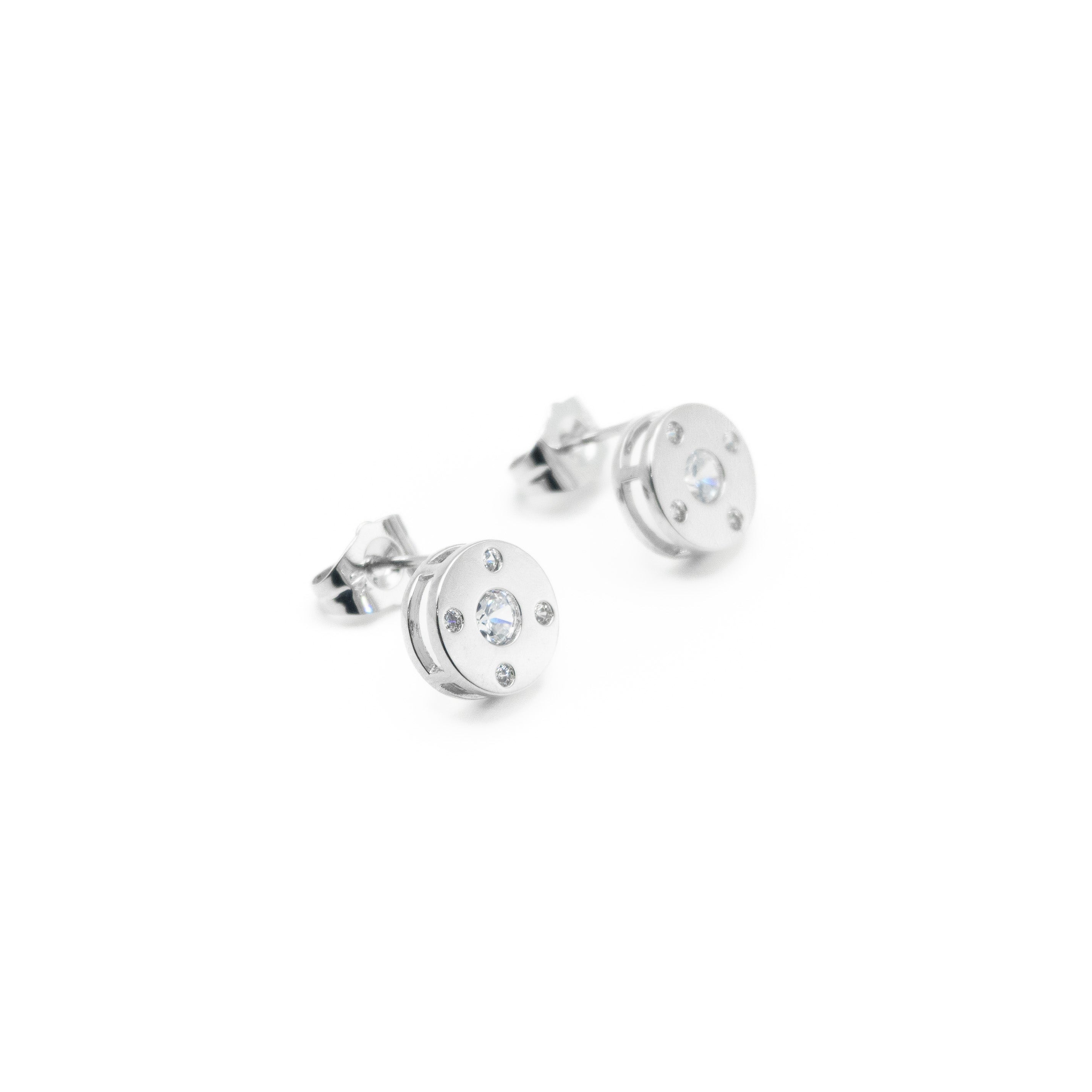 Aretes Disco Con Circonia