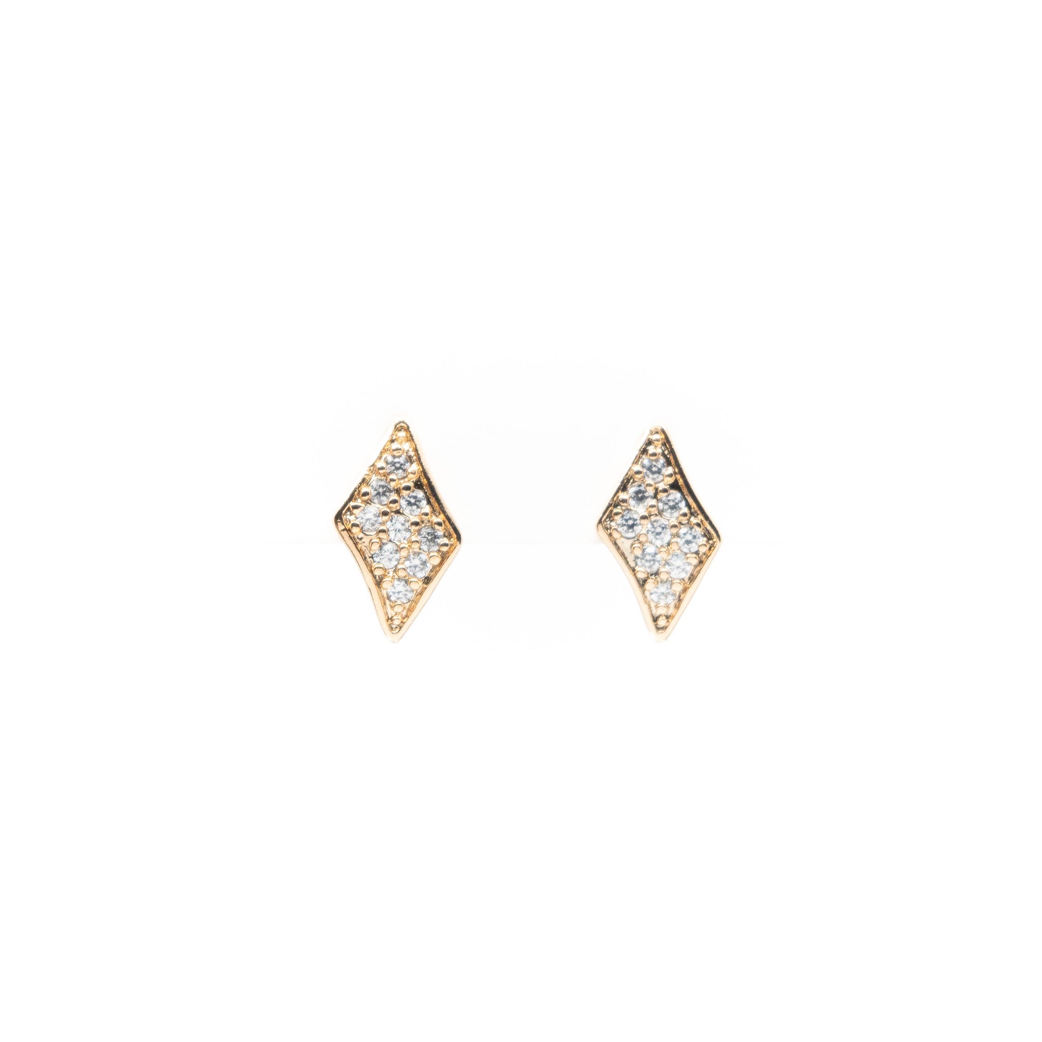 Aretes Diamante Curvo Strass