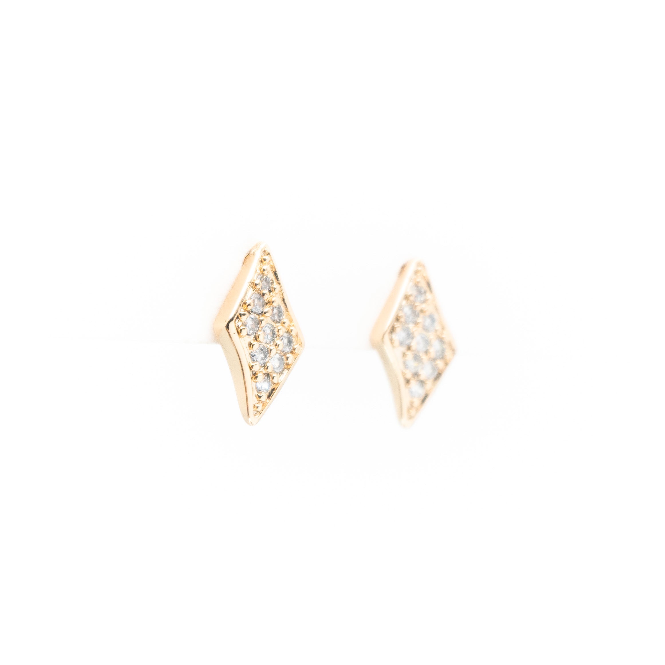 Aretes Diamante Curvo Strass