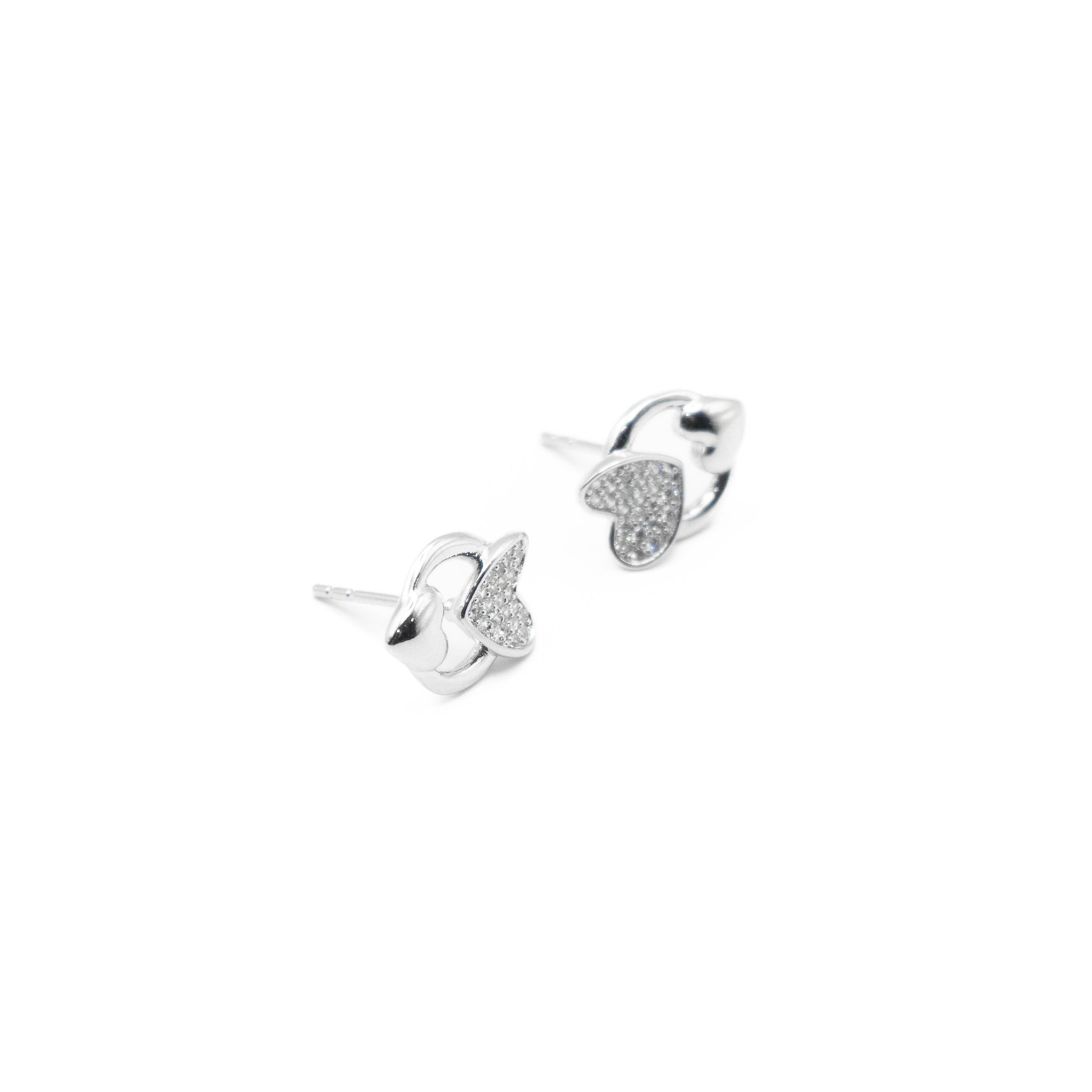 Aretes De Corazones Strass