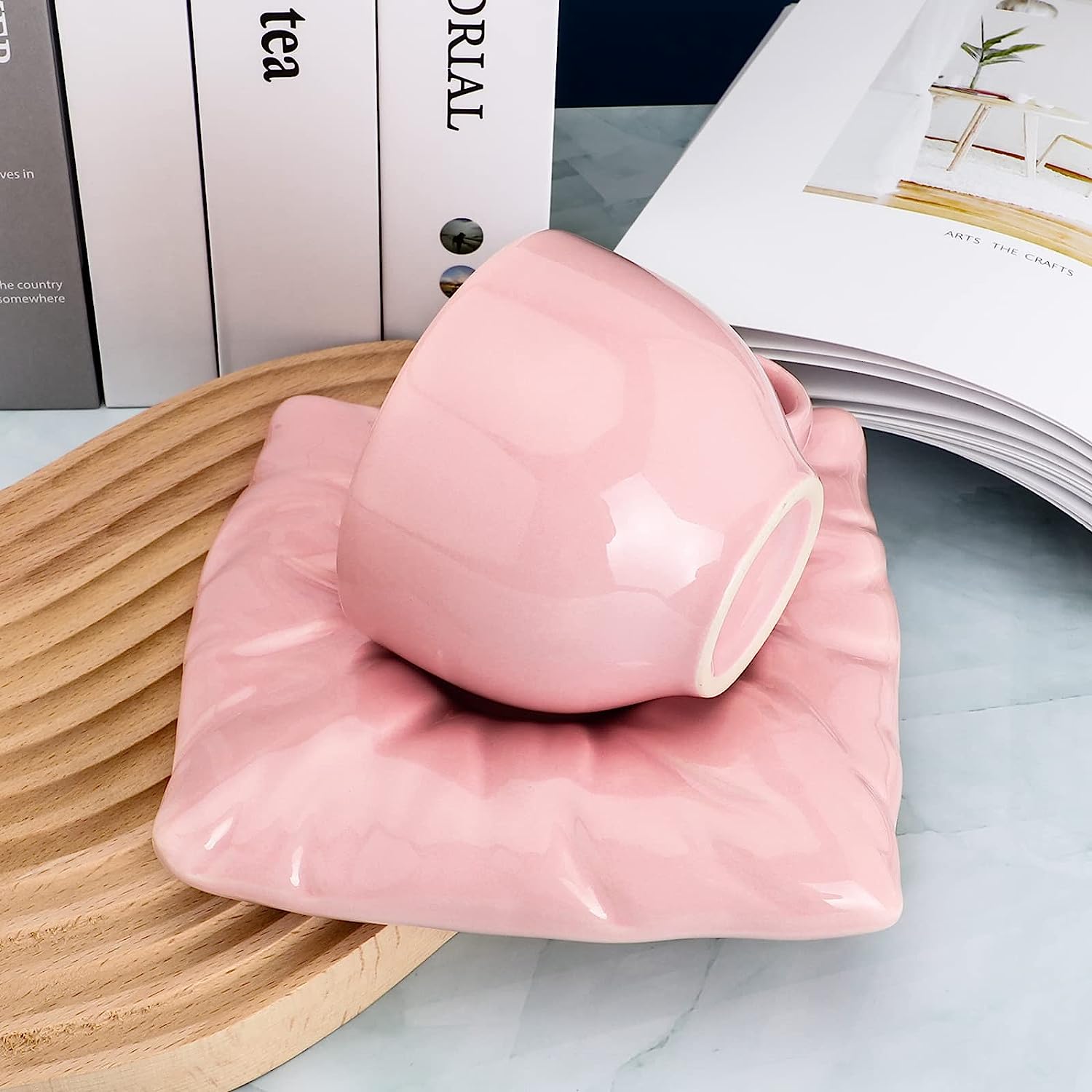 Taza Con Plato En Forma De Almohada