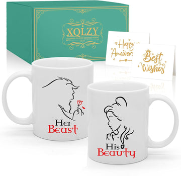 La Bella Y La Bestia Set De Tazas Dibujo