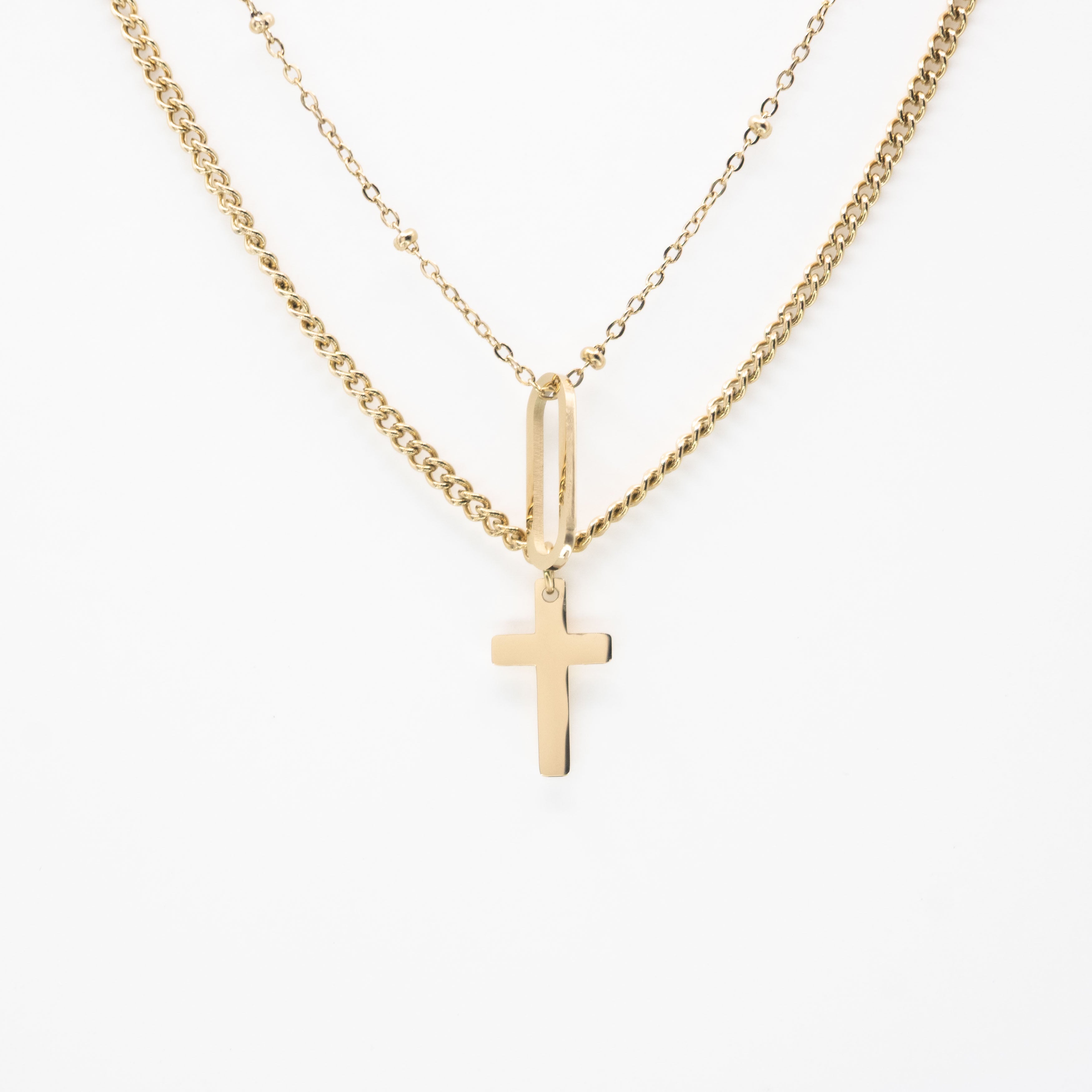 Collar Multicadena Cruz