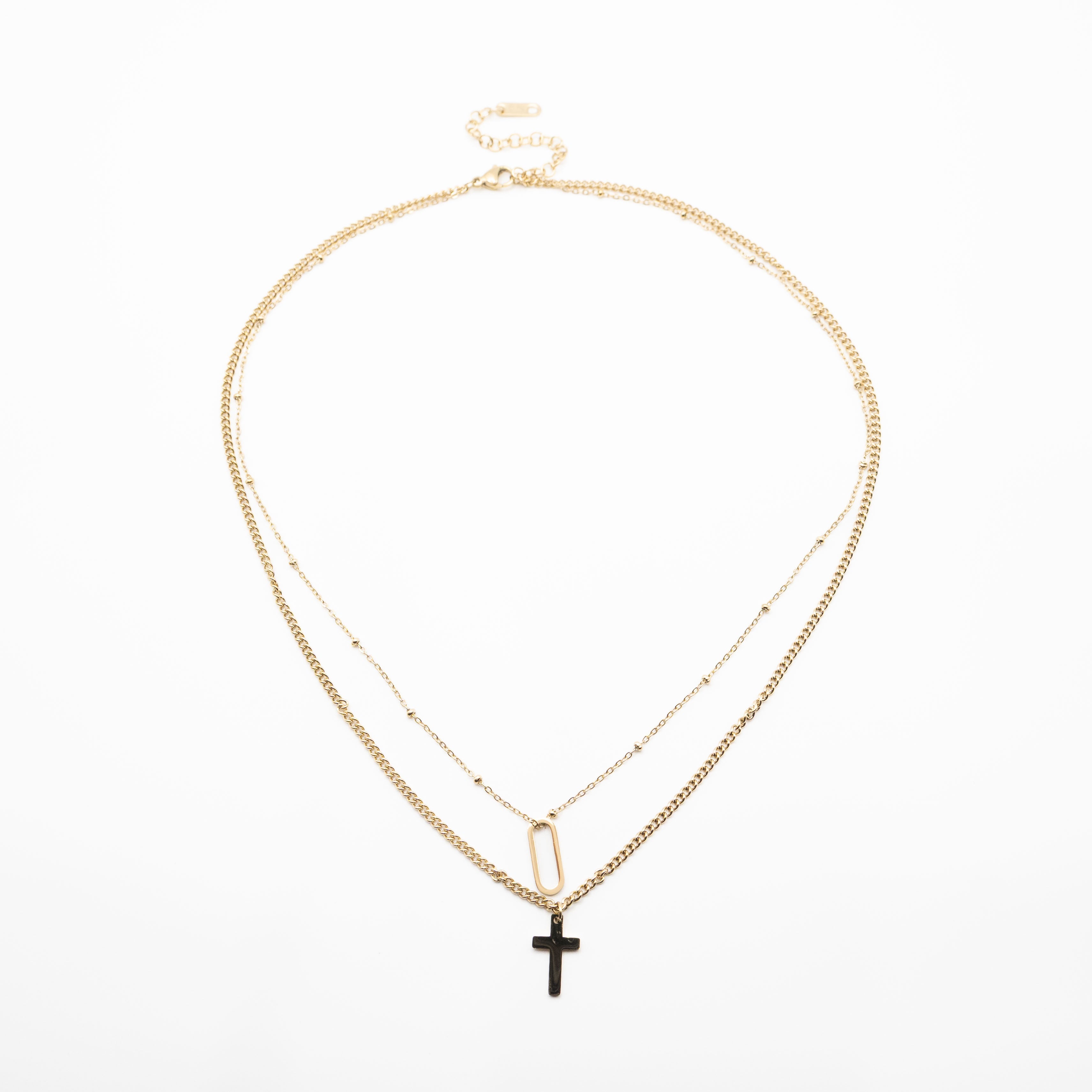 Collar Multicadena Cruz