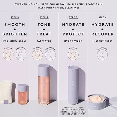 Fenty Skin Pre-Show Glow Tratamiento Reutilizable Instantáneo de Retexturización con 10% AHA