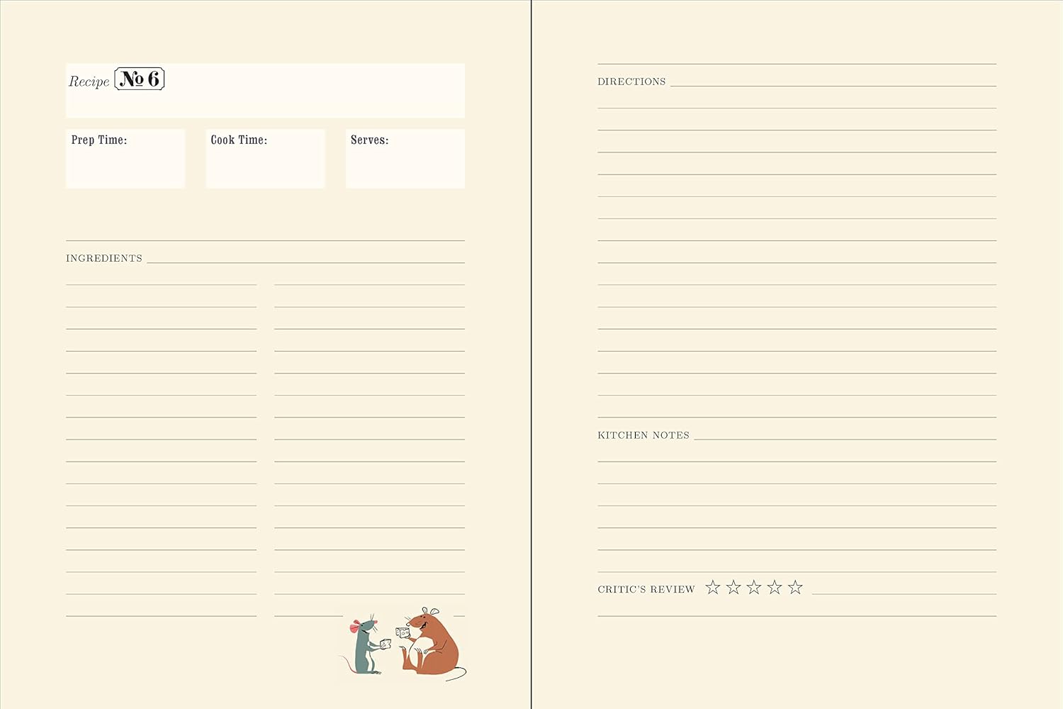 Diario Cuaderno de Recetas de Ratatouille: Cualquiera puede Cocinar