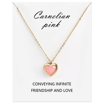 Collar Corazon Rosa Cuarzo