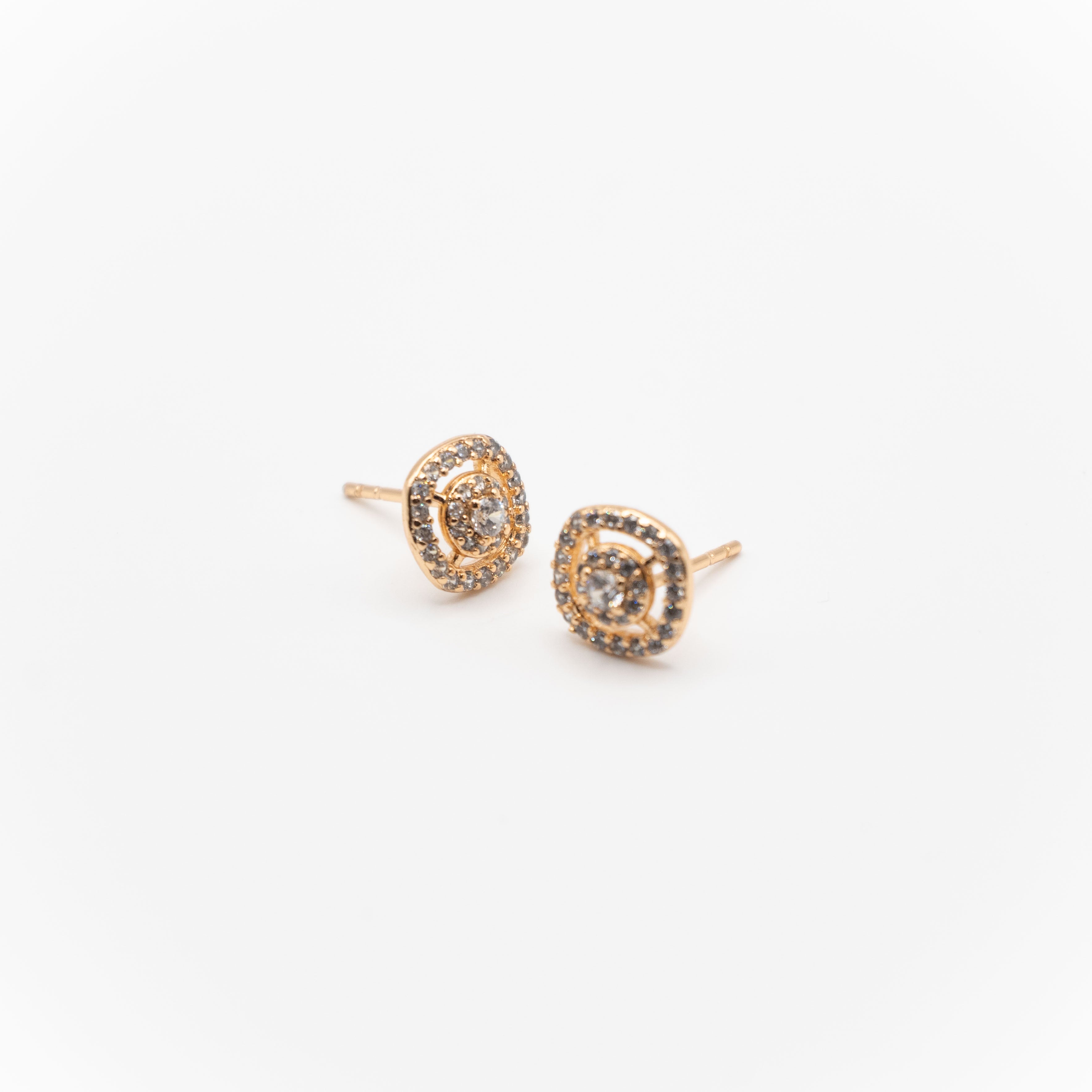 Aretes Dorados Con Strass