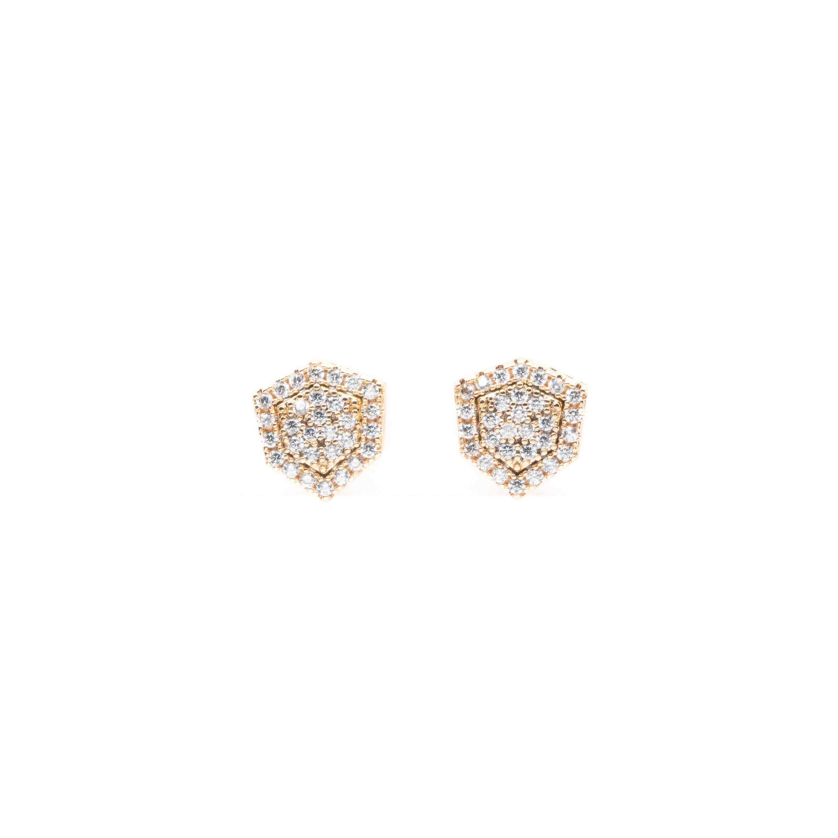 Aretes Escudo Dorado Strass