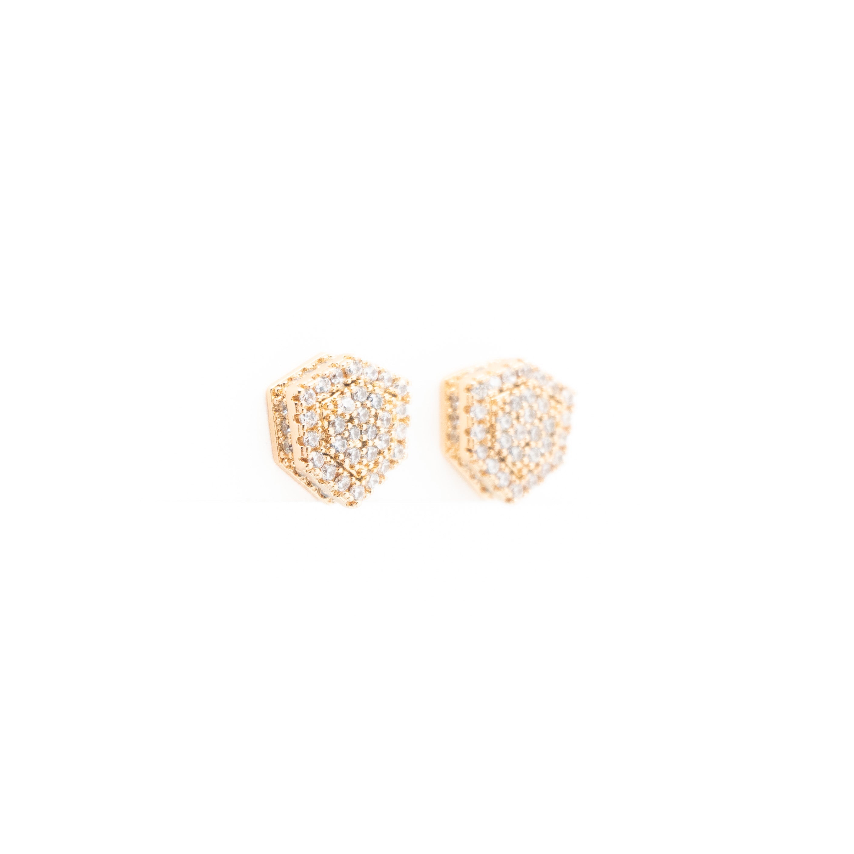 Aretes Escudo Dorado Strass