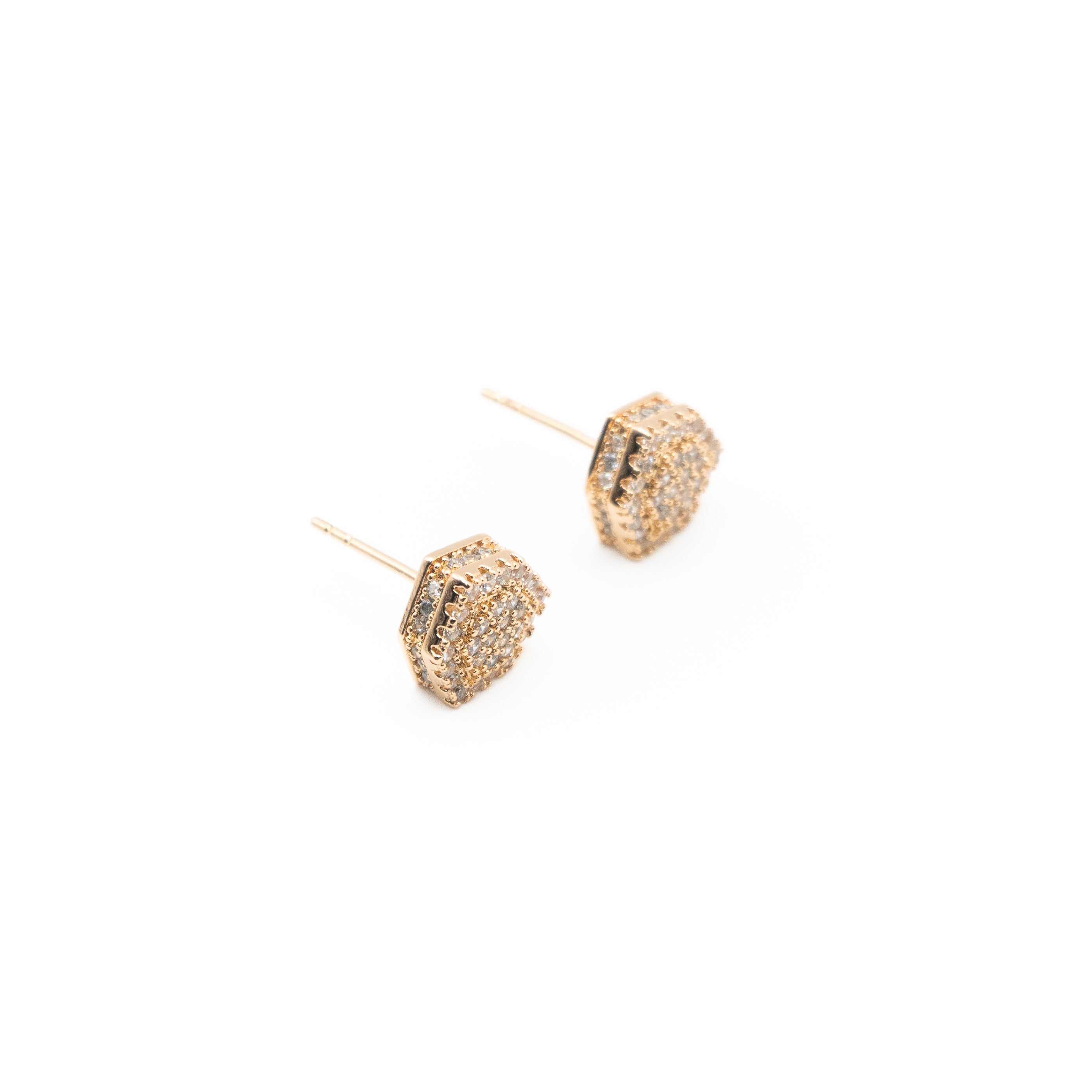 Aretes Escudo Dorado Strass