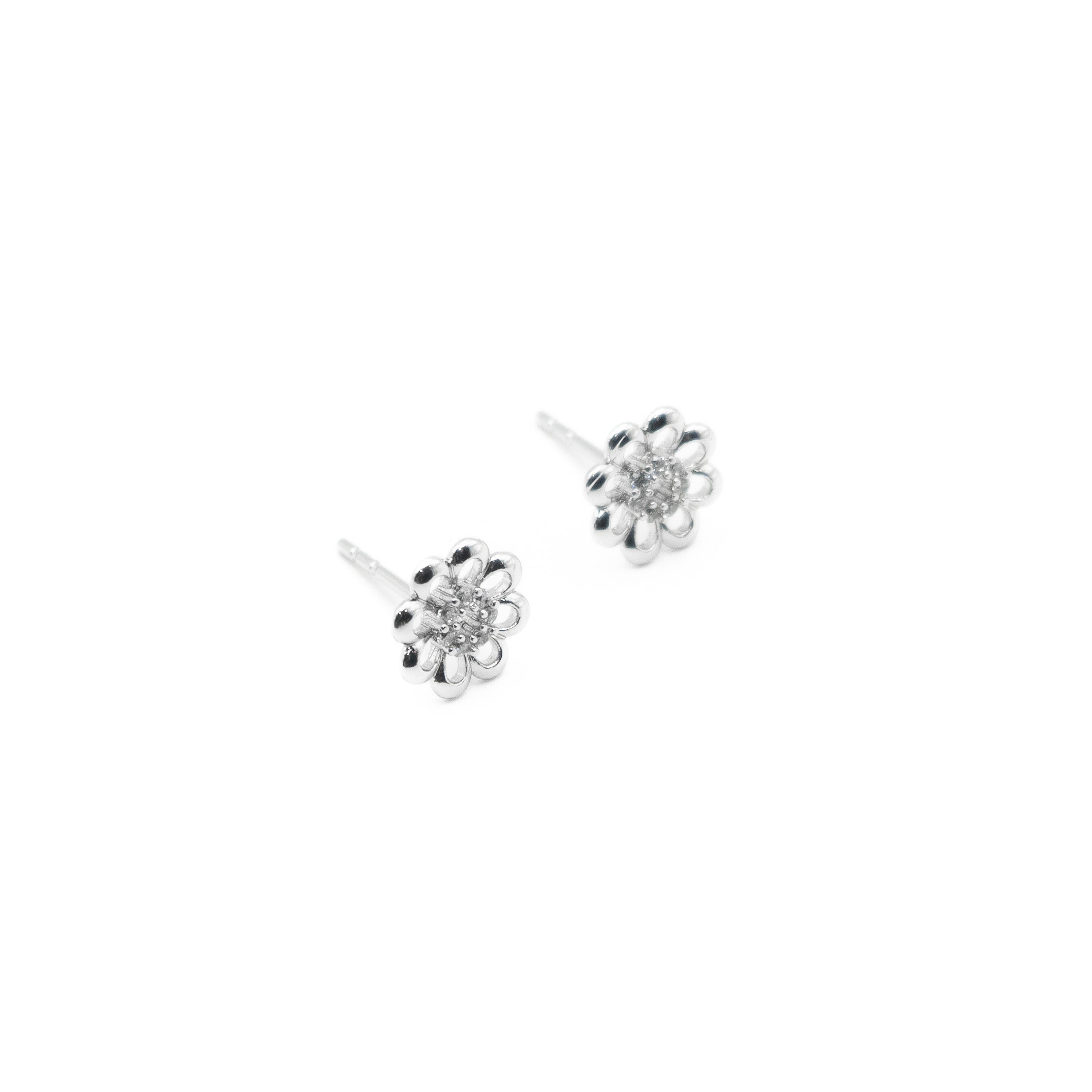Aretes De Flor Plateado