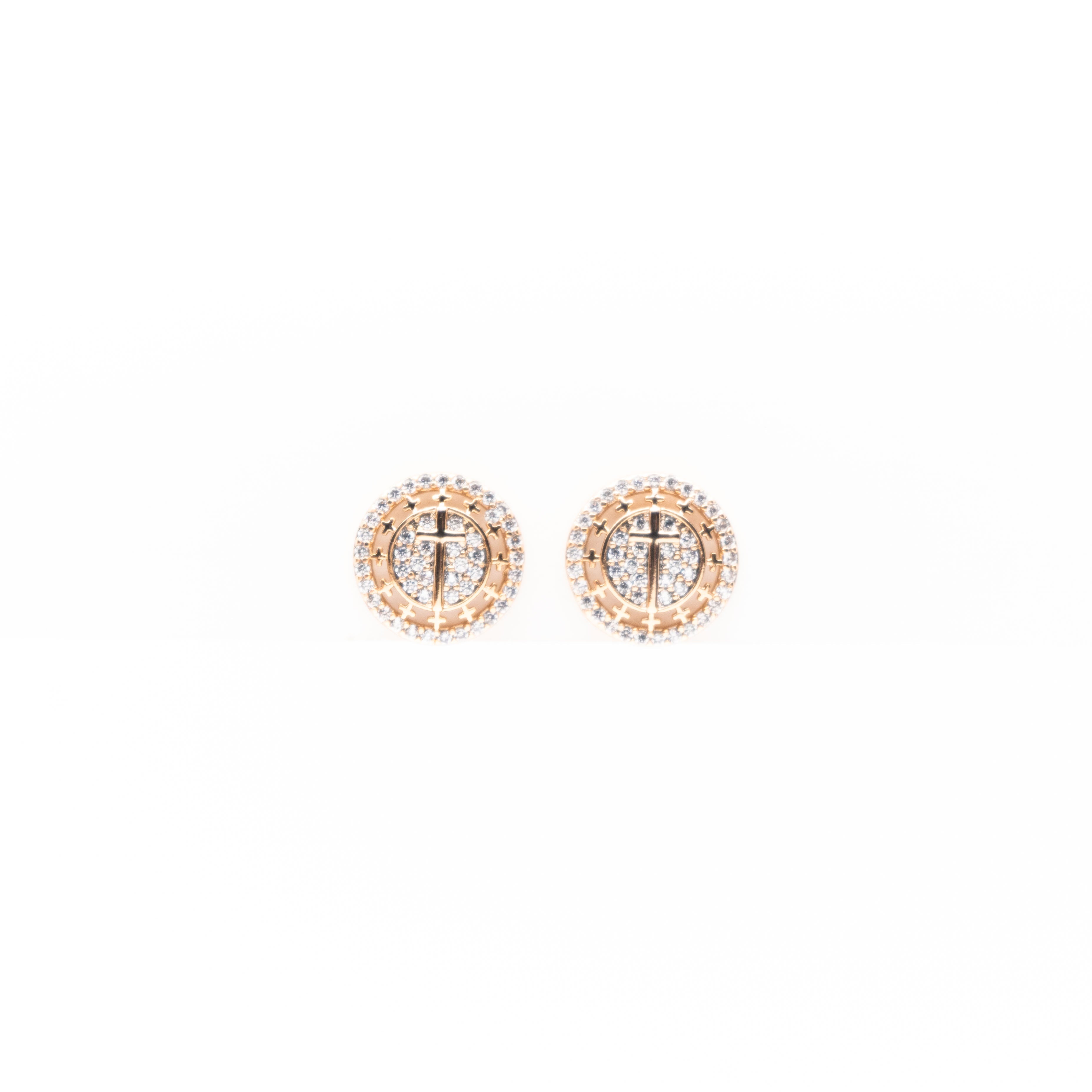 Aretes Circulares De Cruz