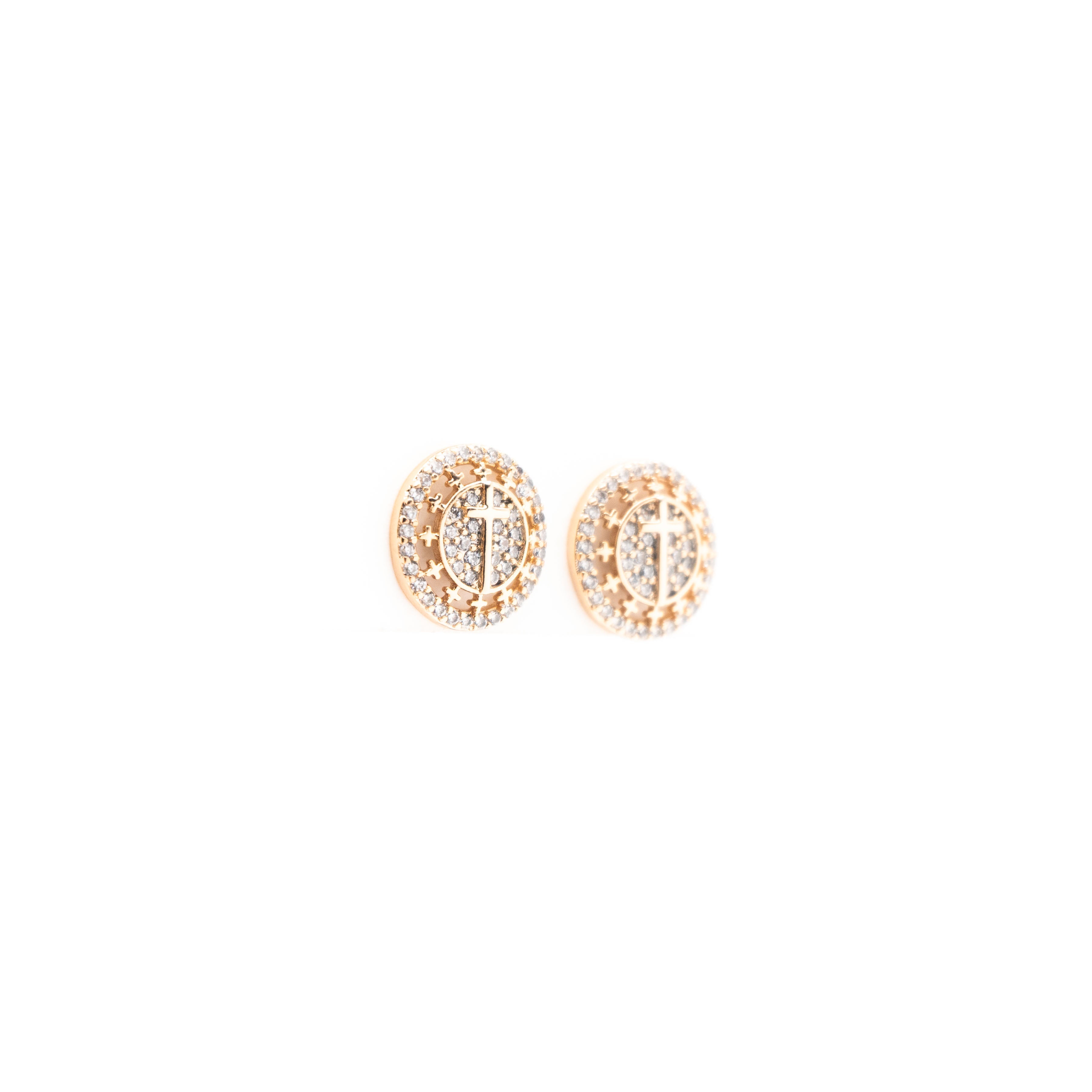 Aretes Circulares De Cruz