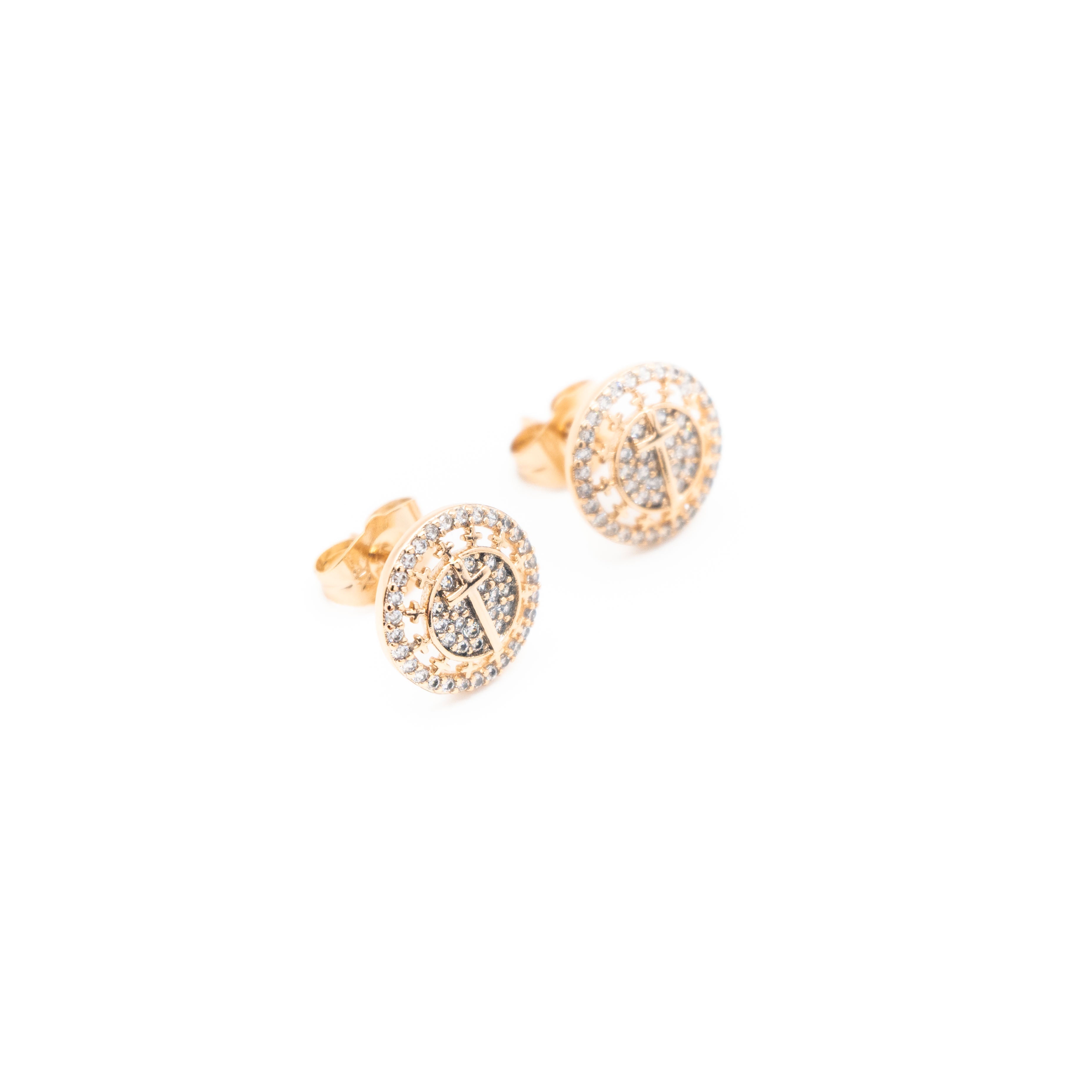 Aretes Circulares De Cruz