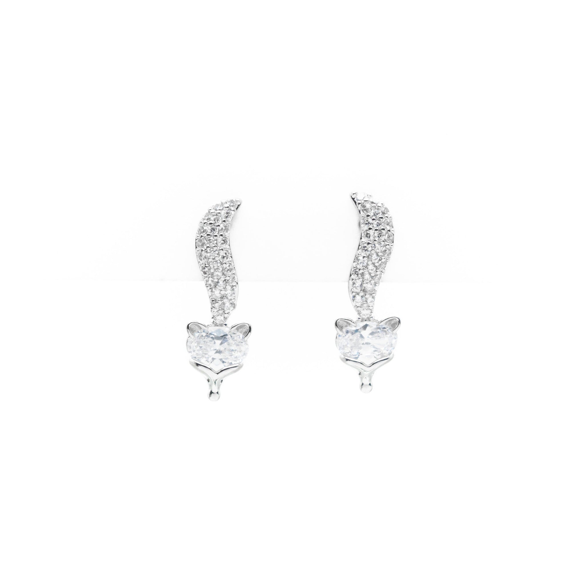 Aretes Zorro Plateado