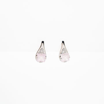 Aretes Con Circonia Rosa
