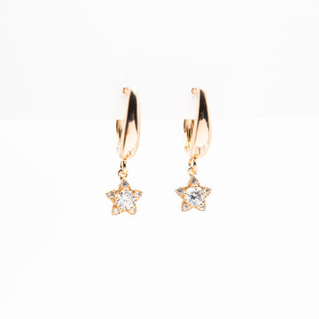 Aretes Dorados Con Estrella Strass