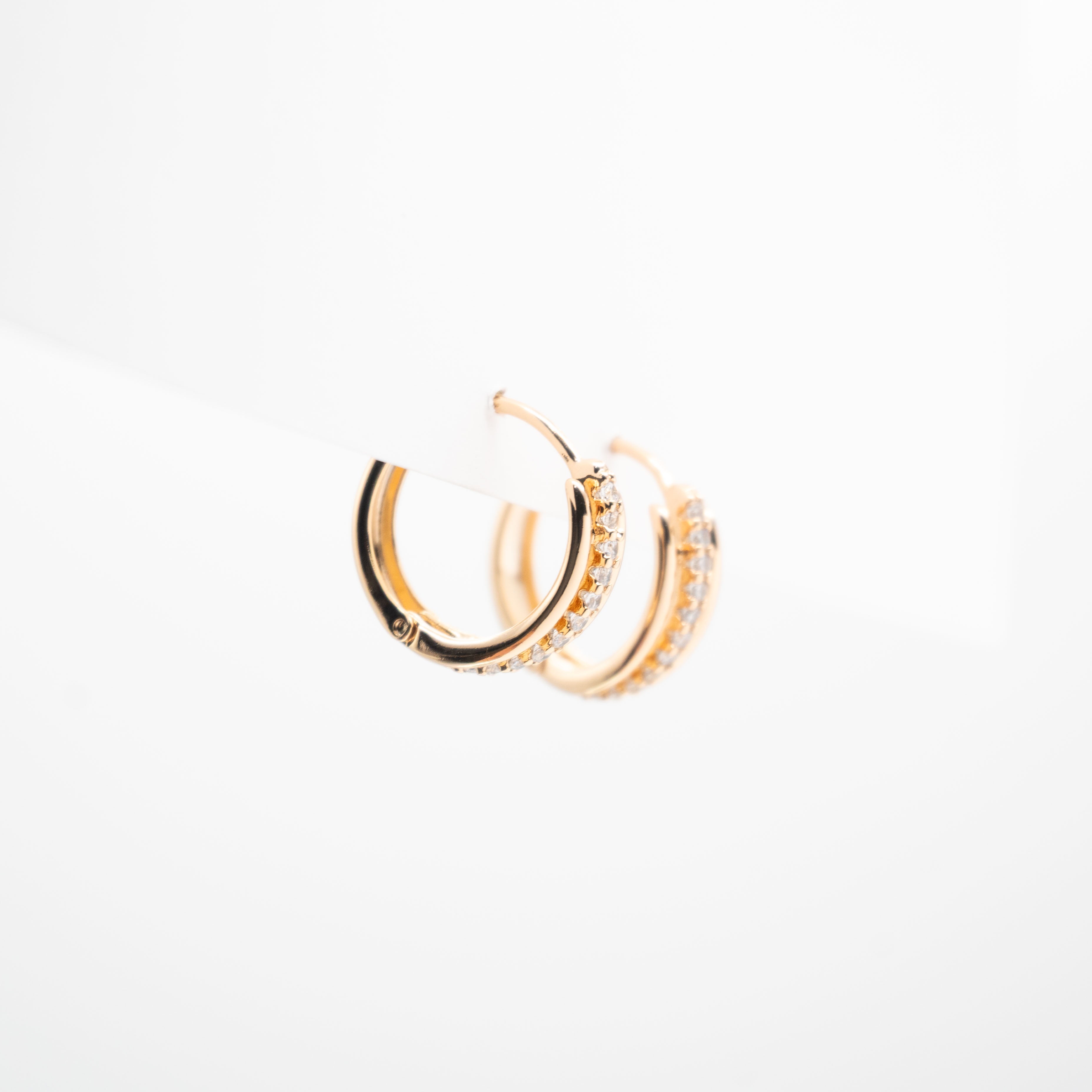 Aretes De Argolla Con Franja Strass
