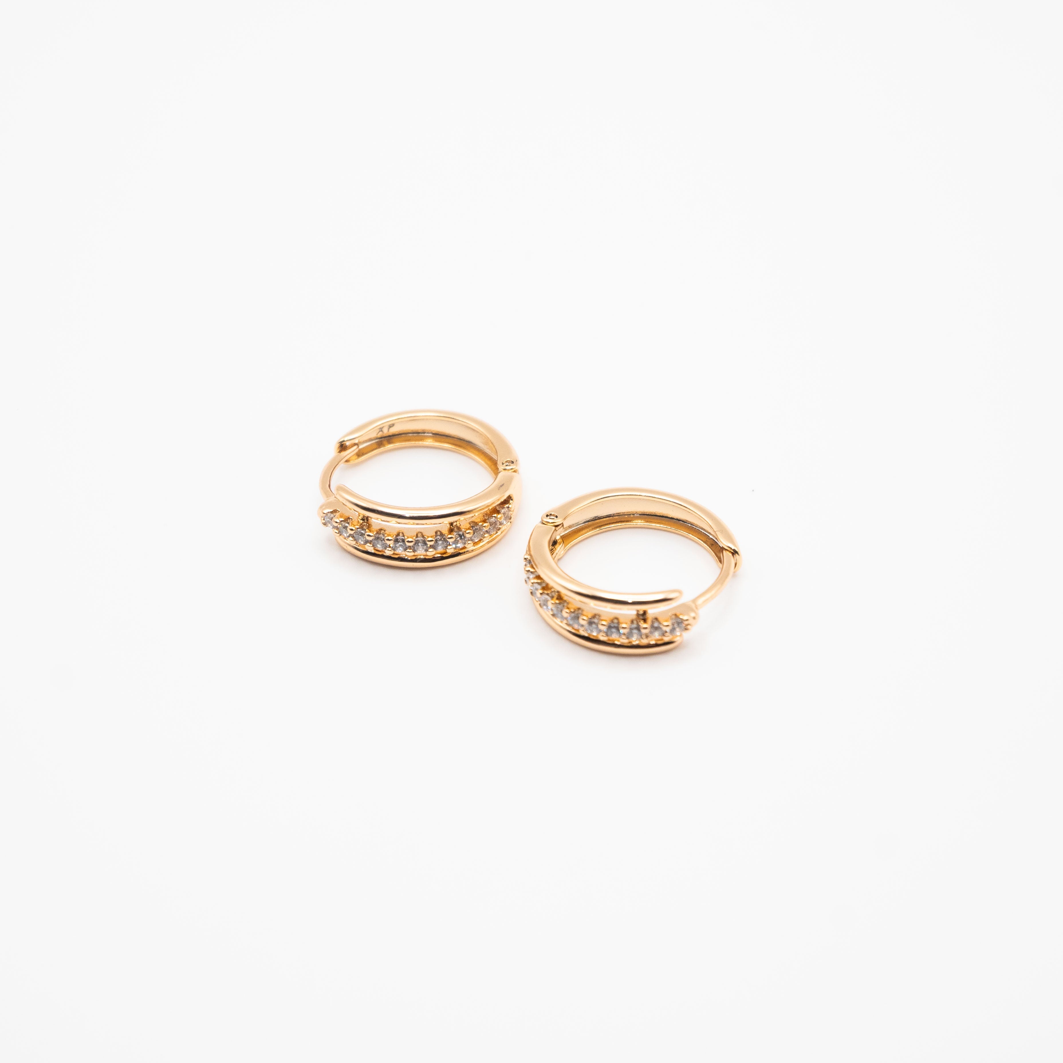 Aretes De Argolla Con Franja Strass