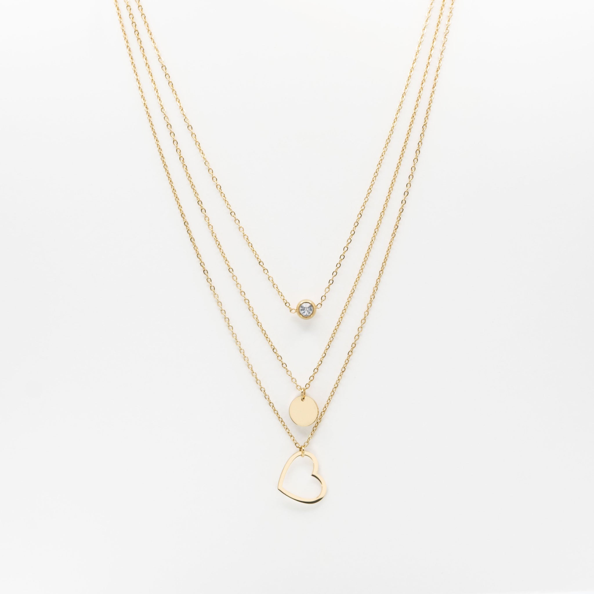 Collar Multicadena De Corazón