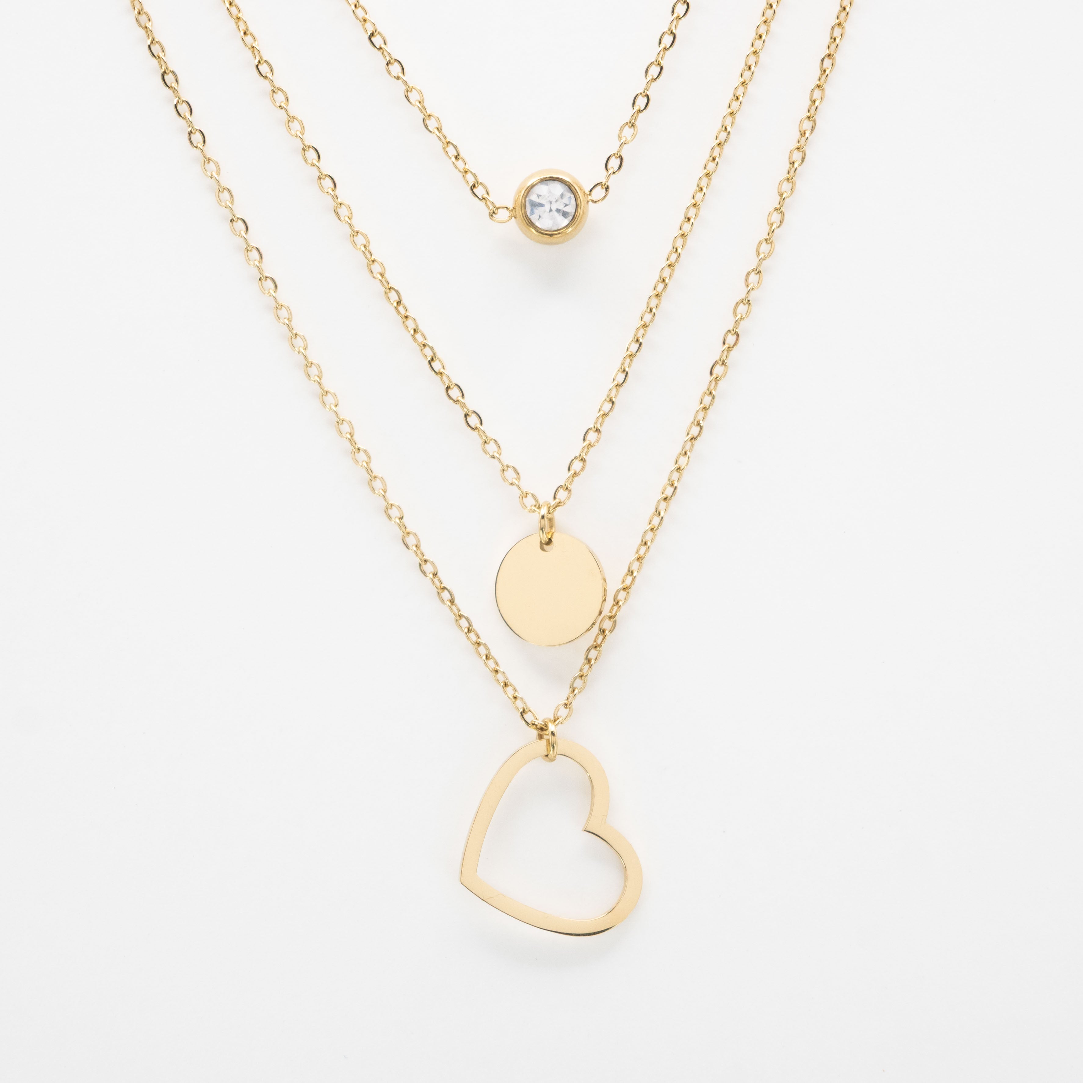 Collar Multicadena De Corazón